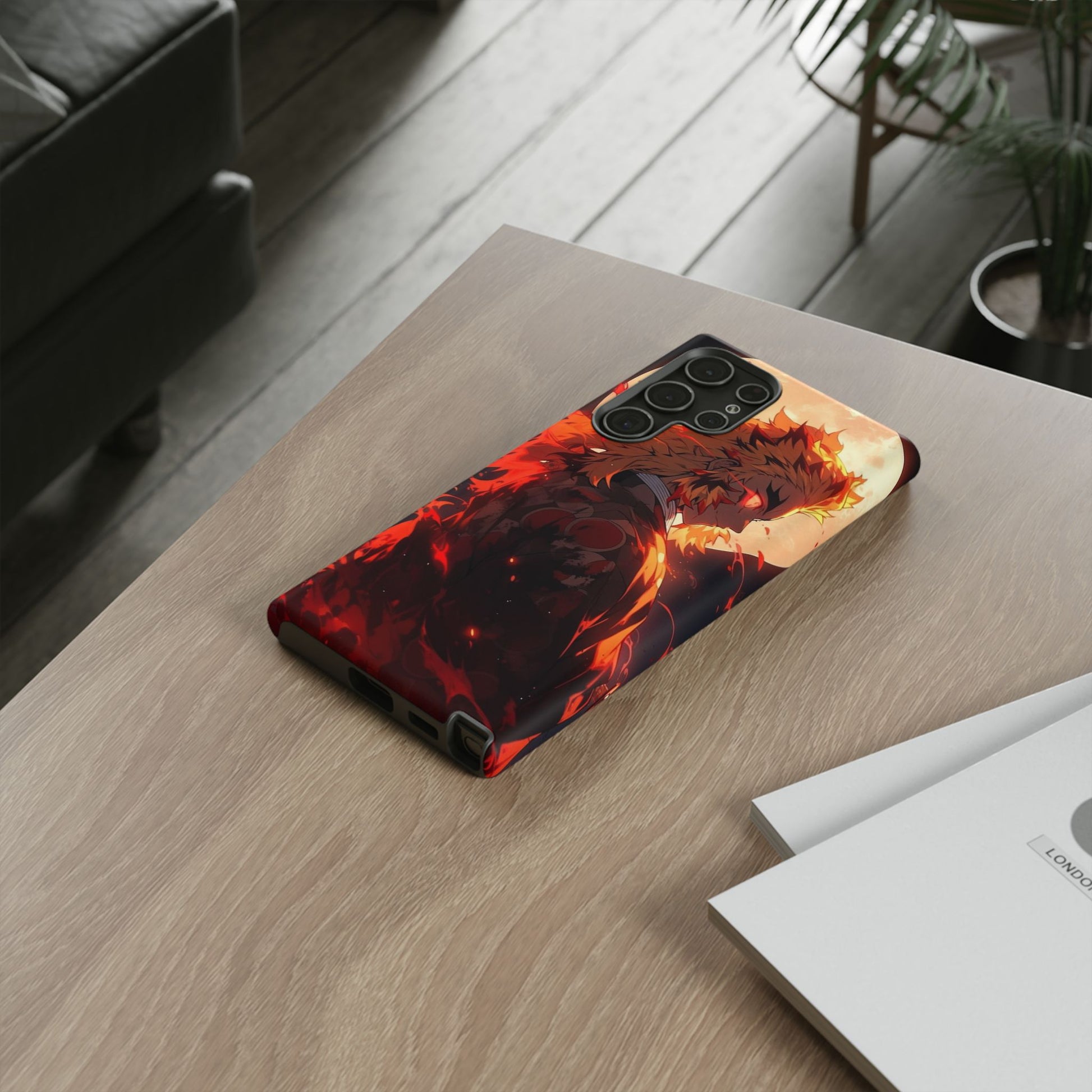 Demon Sl;ayer Rengoku Anime Phone Case, Tough Cases for iPhones, Samsung, and Pixel
