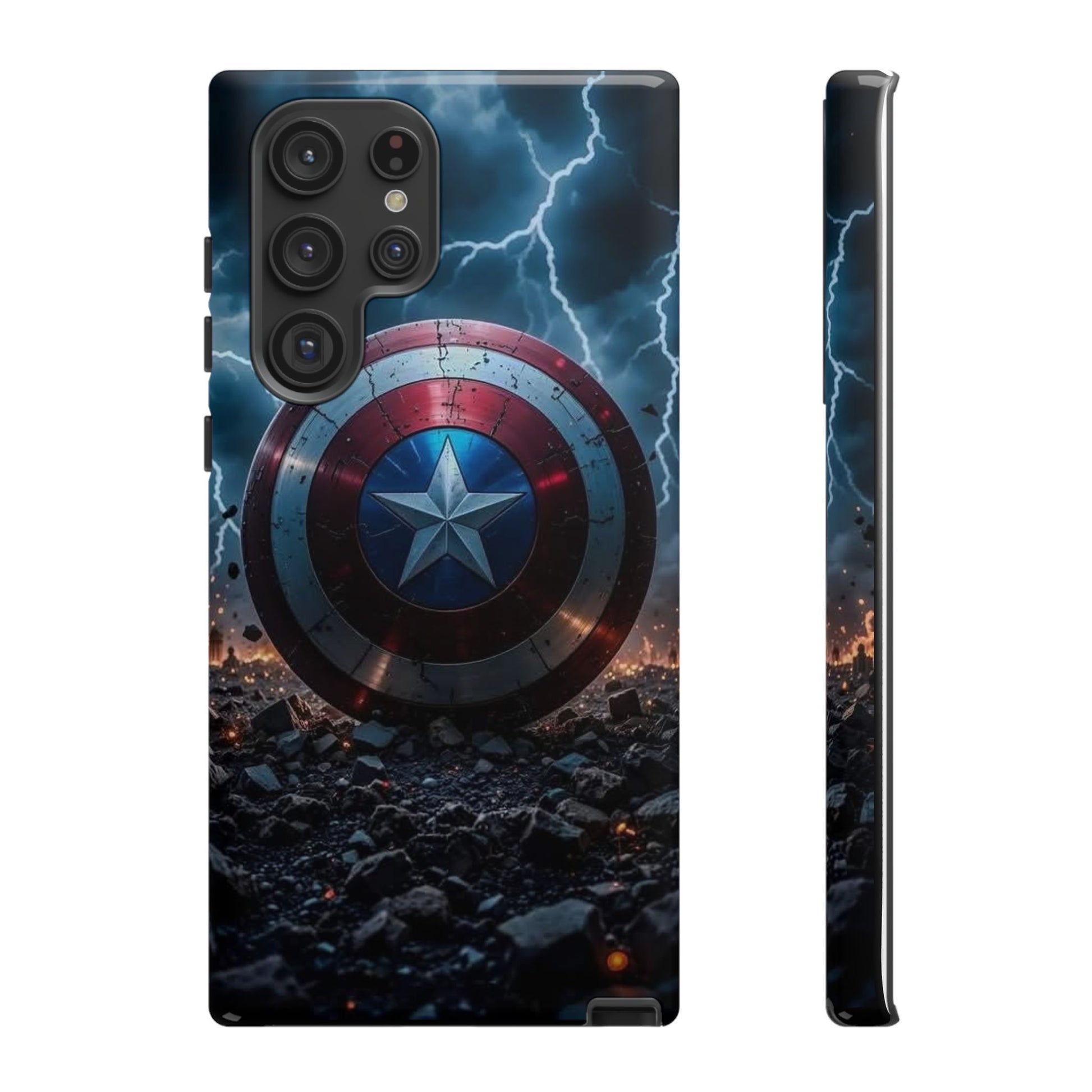 Captain America Shield Tough Cases for iPhones, Samsung, and Pixel