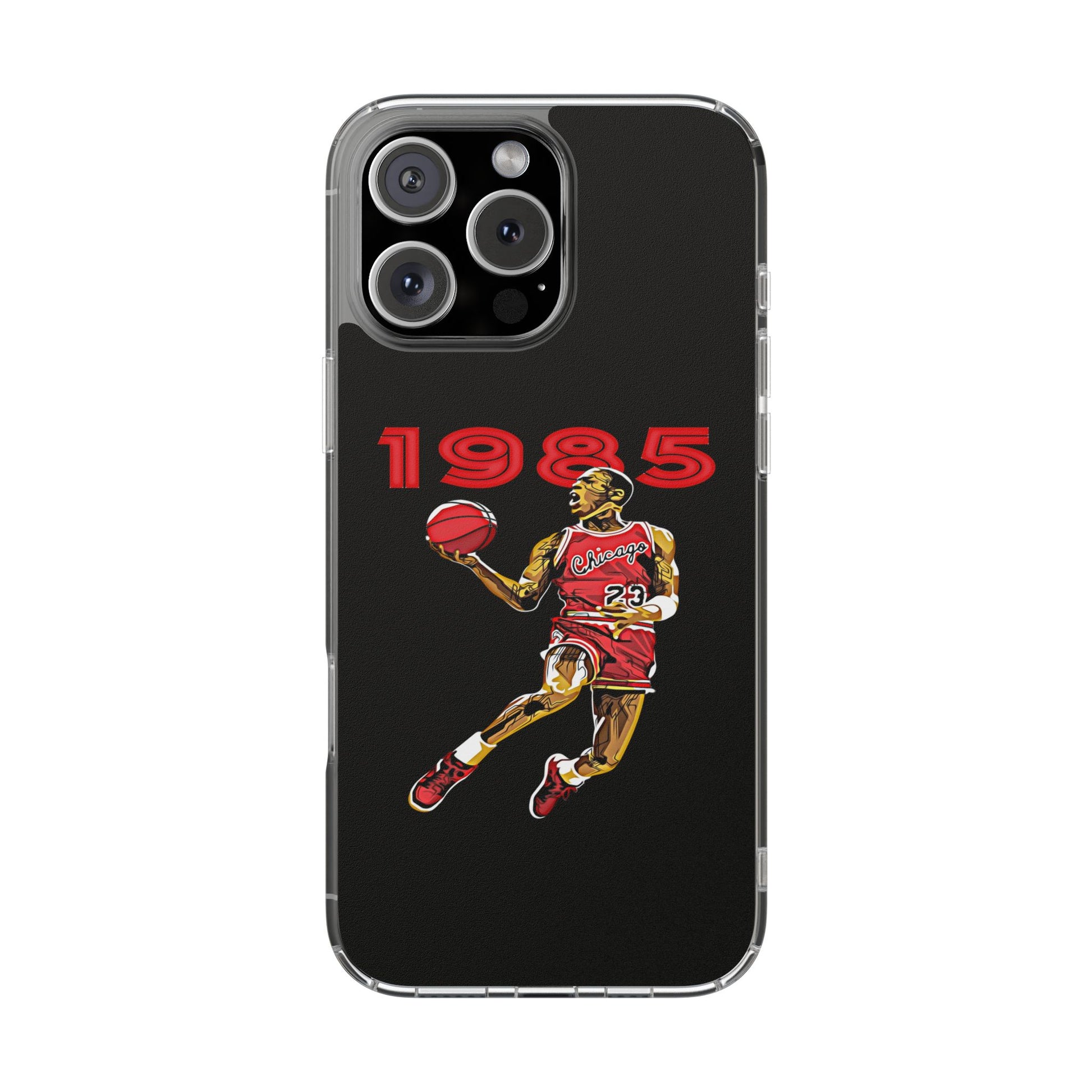 1985 Jordan Slam Dunk themed Basketball Inspired design Clear Phone Cases