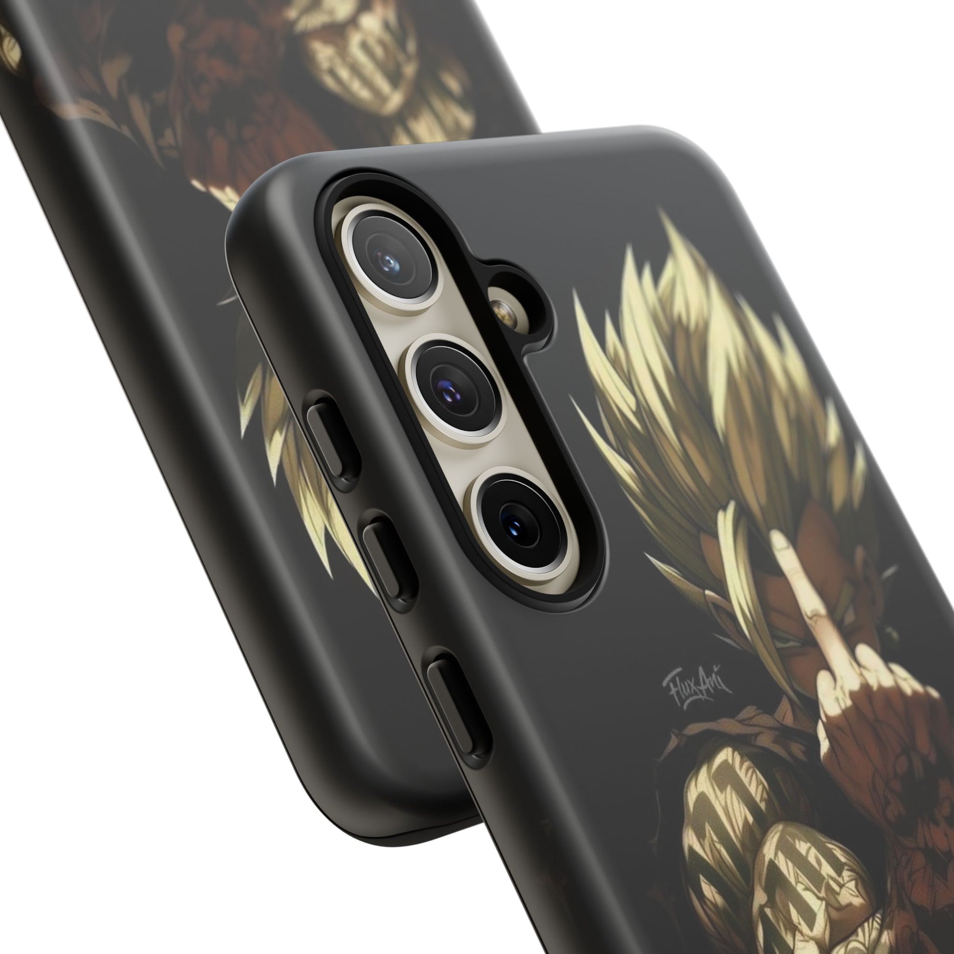 Middle Finger SS Goku Dragon Ball Z Tough Cases for iPhones, Samsung, and Pixel