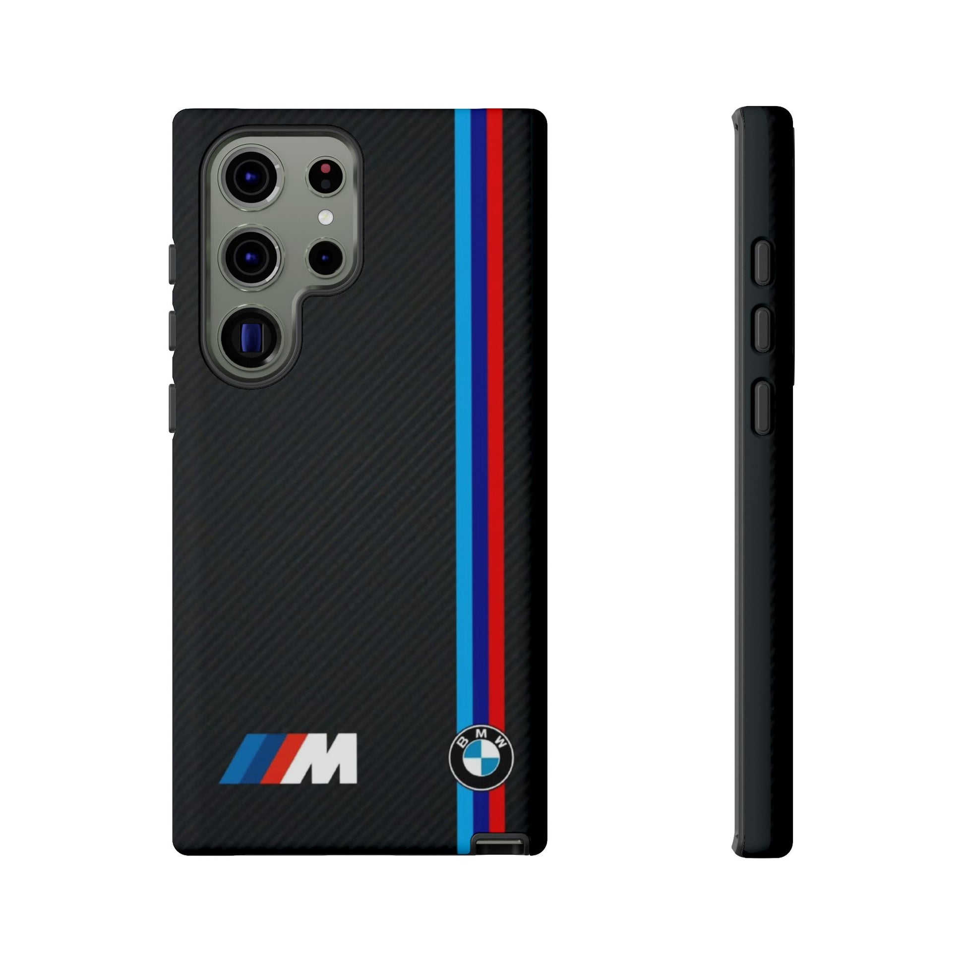 BMW M Stripes Carbon Fiber Design Tough Cases for iPhones, Samsung, and Pixel