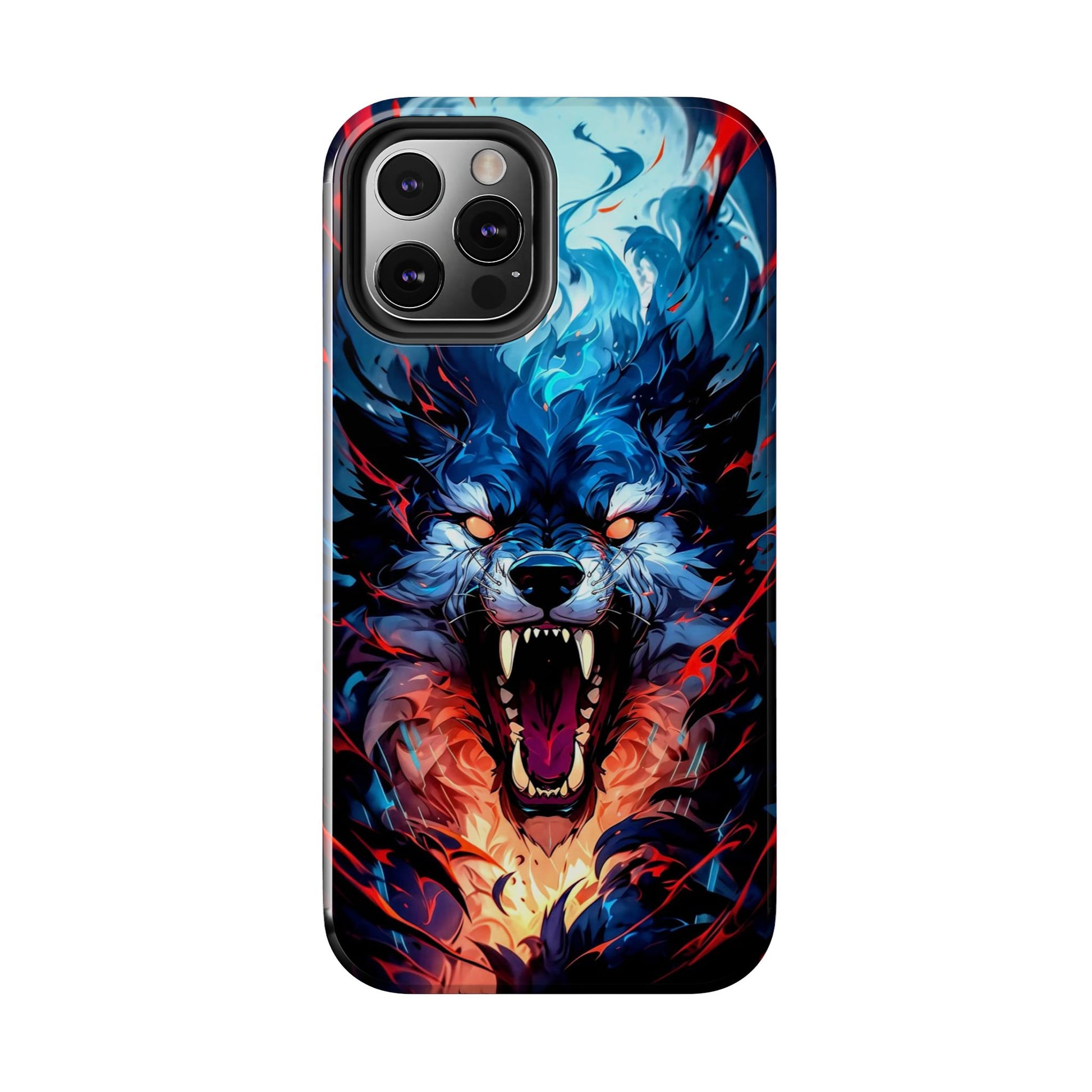 Aggressive Wolf Art Themed Tough Phone Cases for Iphones & Samsung Phones