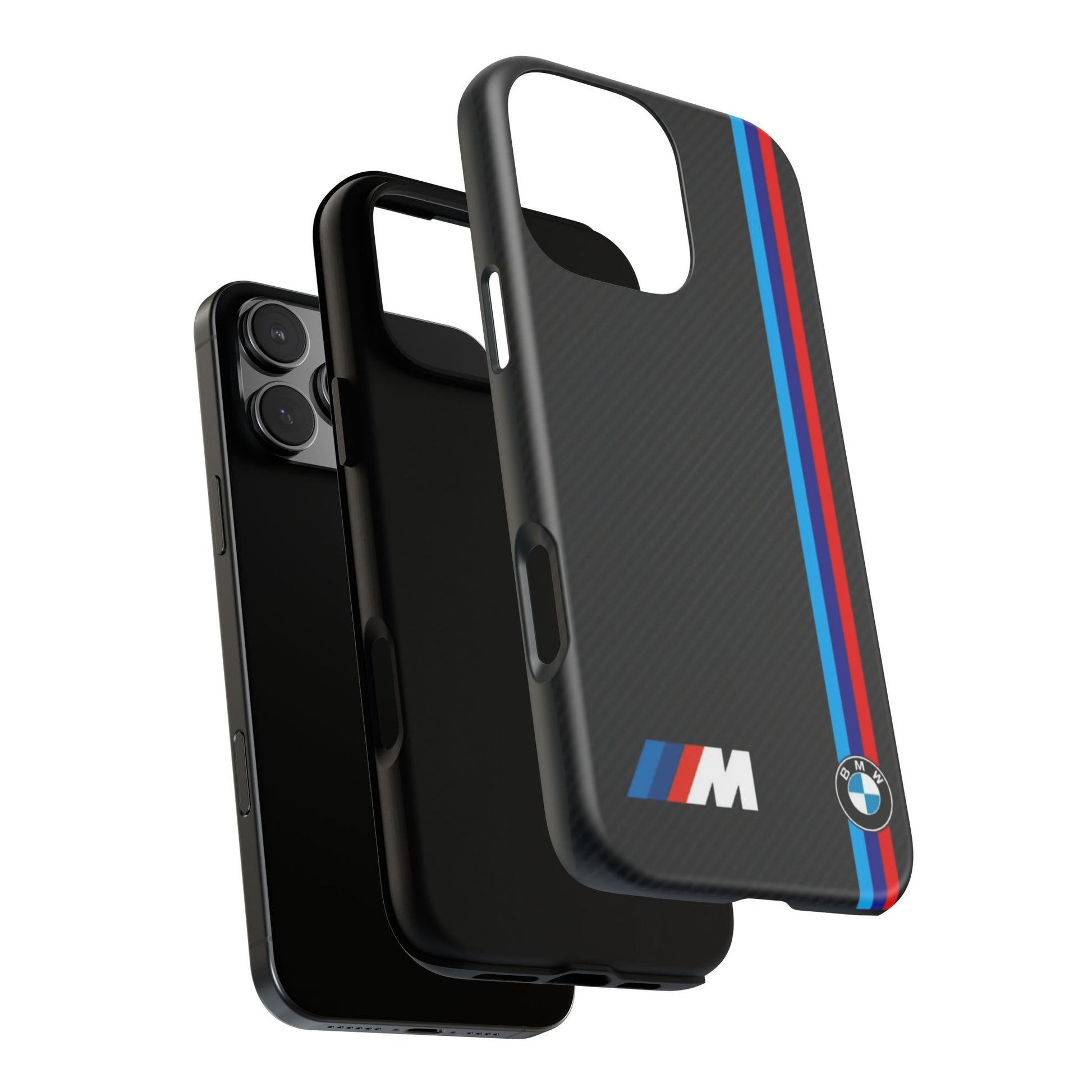 BMW M Stripes Carbon Fiber Design Tough Cases for iPhones, Samsung, and Pixel