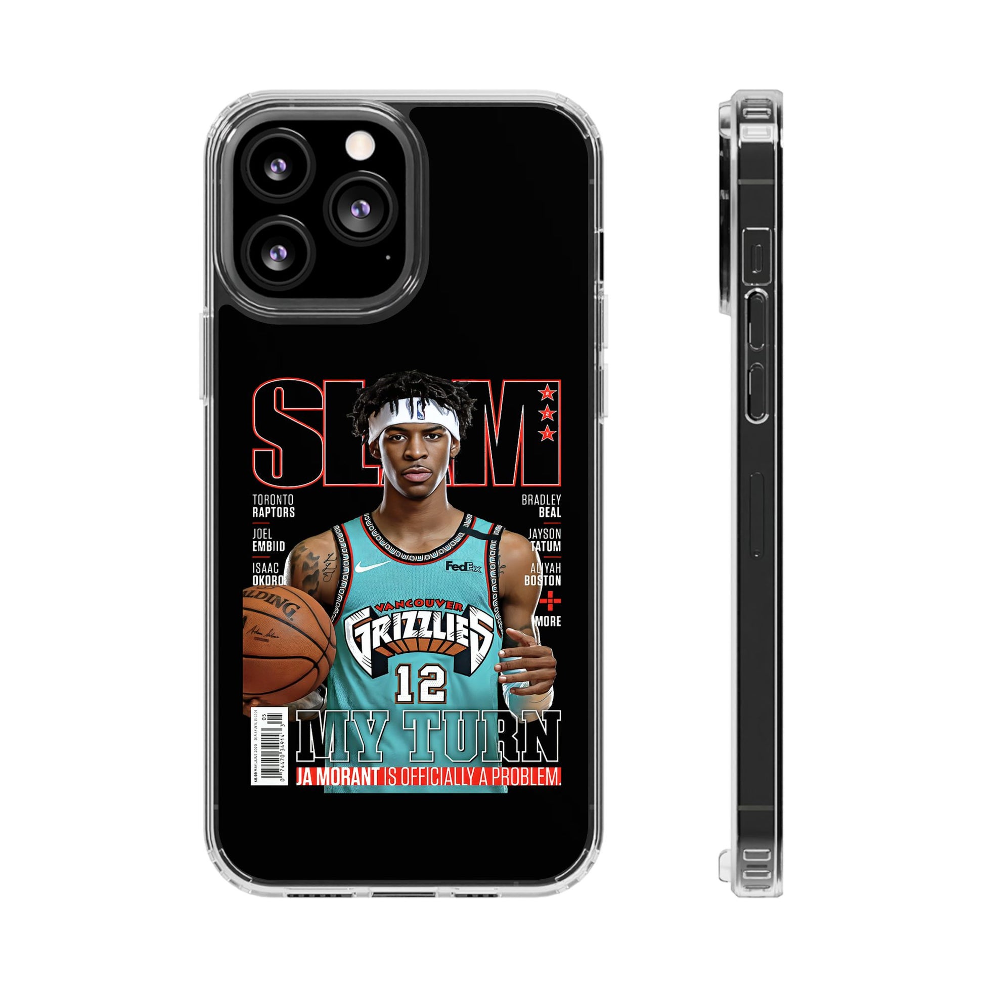 Ja Morant SLAM themed Basketball Inspired design Clear Phone Cases