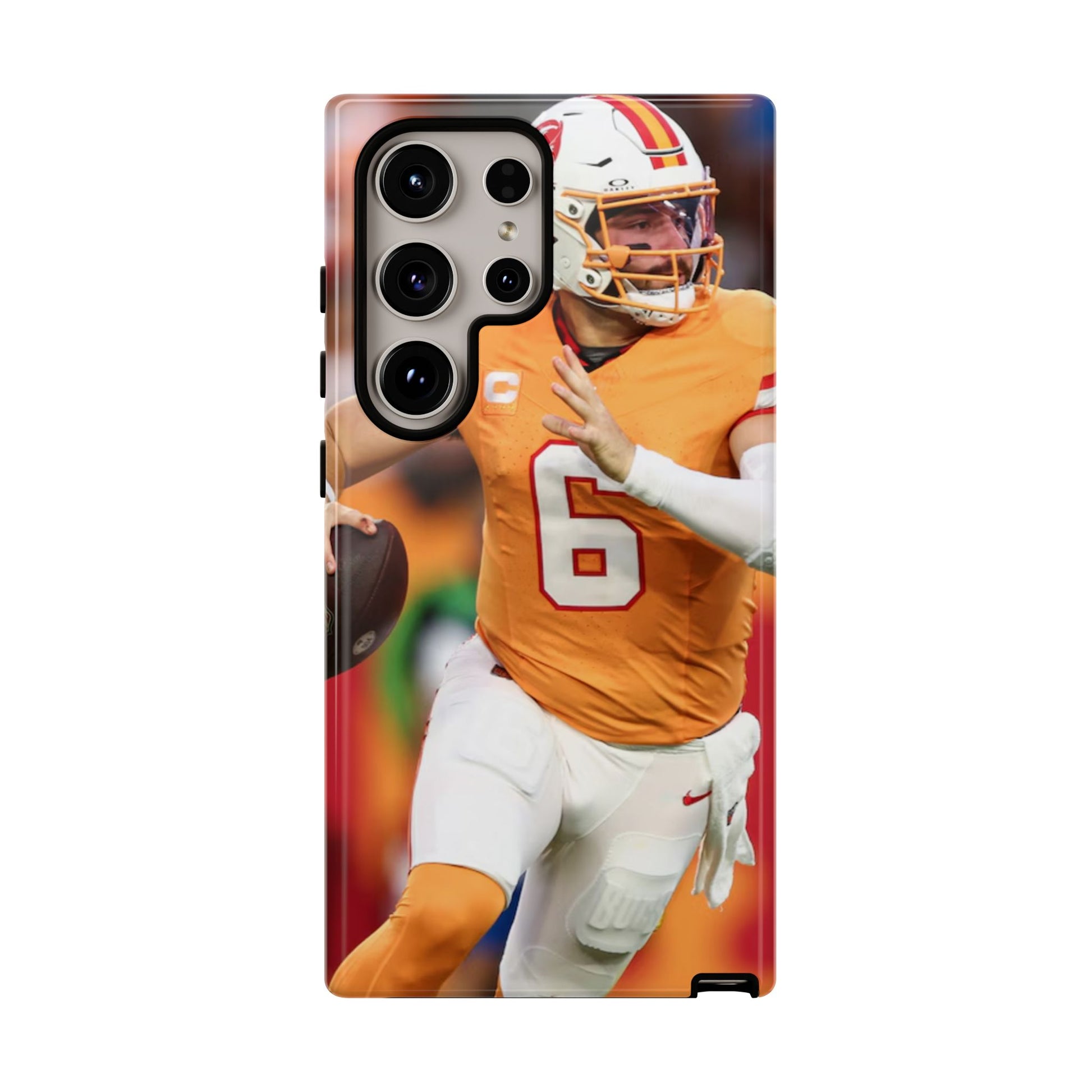 Tampa Bay Buccaneers Baker Mayfield Football Tough Cases for iPhones, Samsung, and Pixel