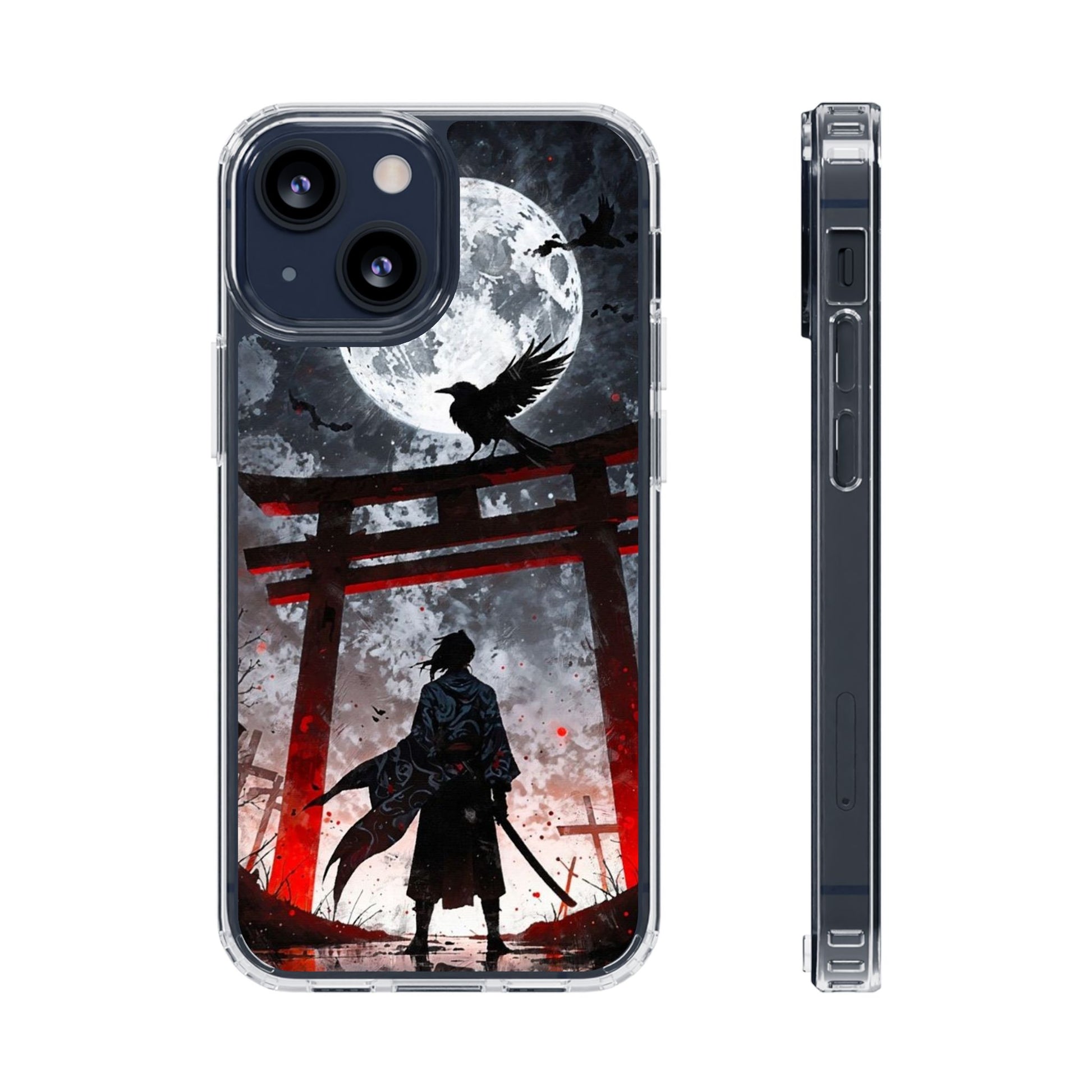 The Lone Samurai and Crow Design case for Iphone and Samsung phones
