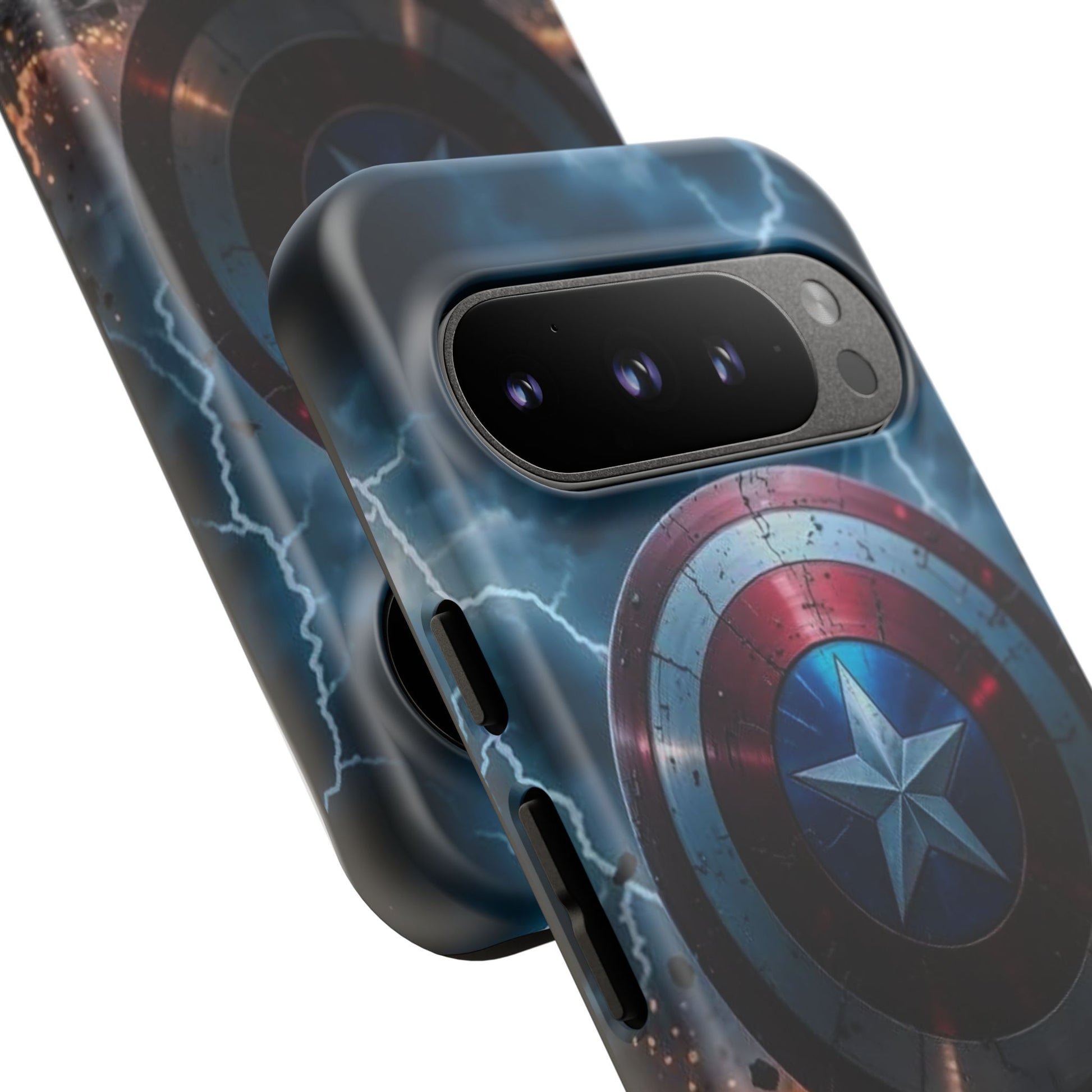 Captain America Shield Tough Cases for iPhones, Samsung, and Pixel