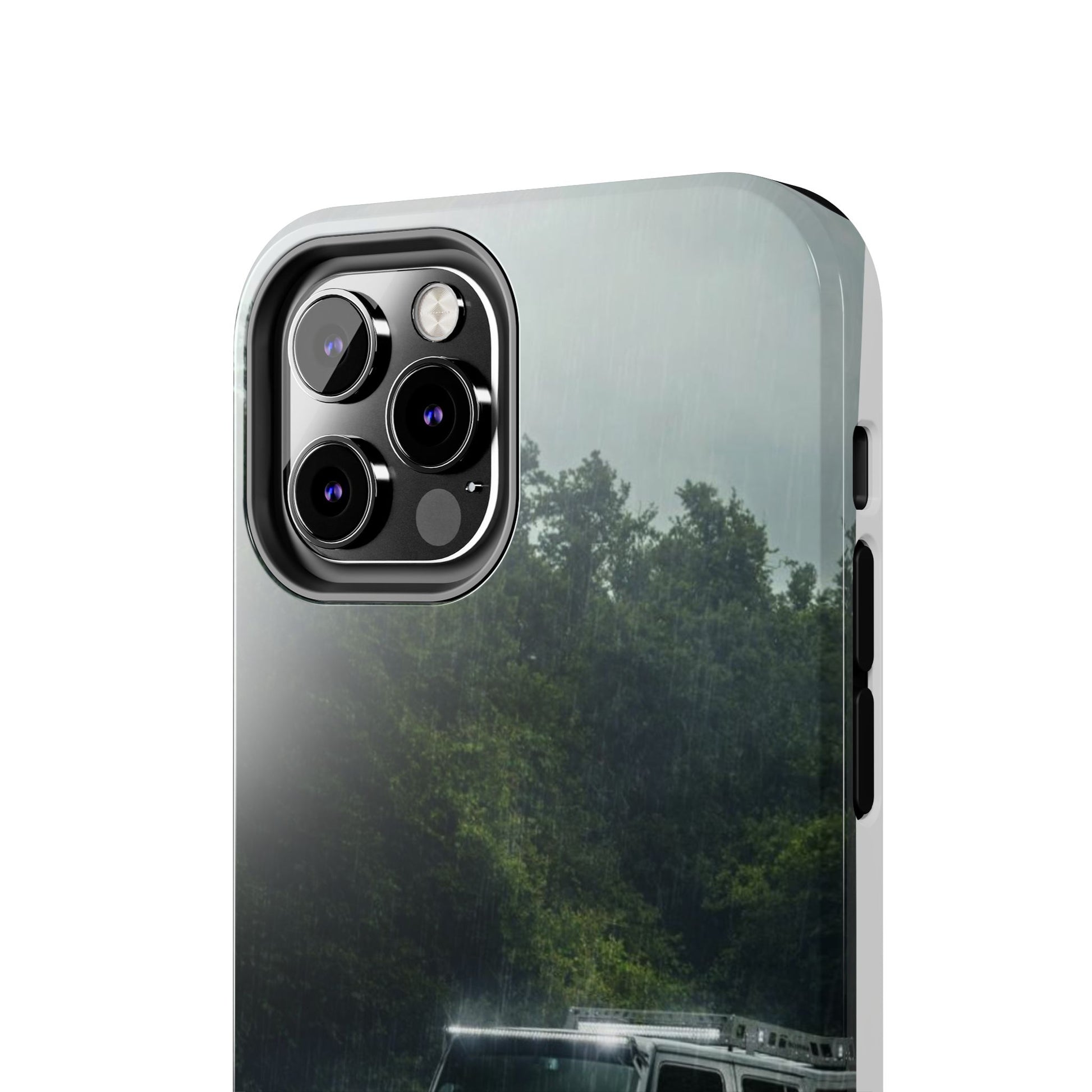 Custom Jeep in Rain Artistic Tough Phone Cases for Iphones & Samsung Phones