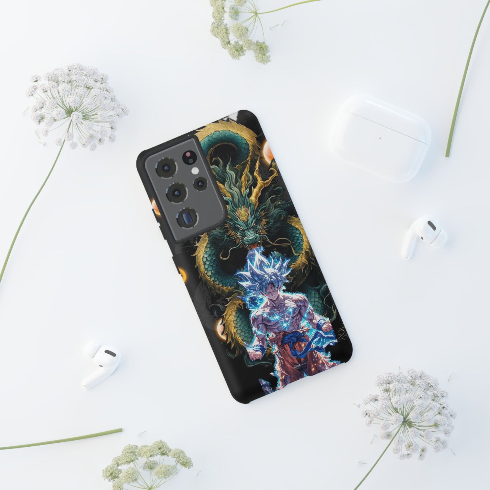 Anime Goku x Shenron Dragonball Z Tough Cases for iPhones, Samsung, and Pixel