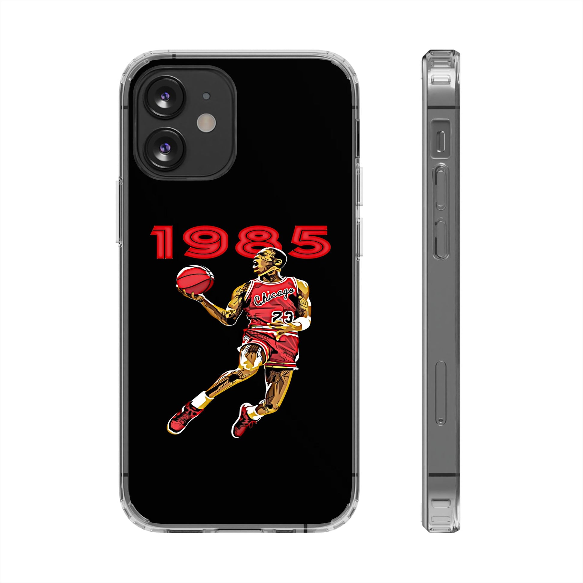 1985 Jordan Slam Dunk themed Basketball Inspired design Clear Phone Cases