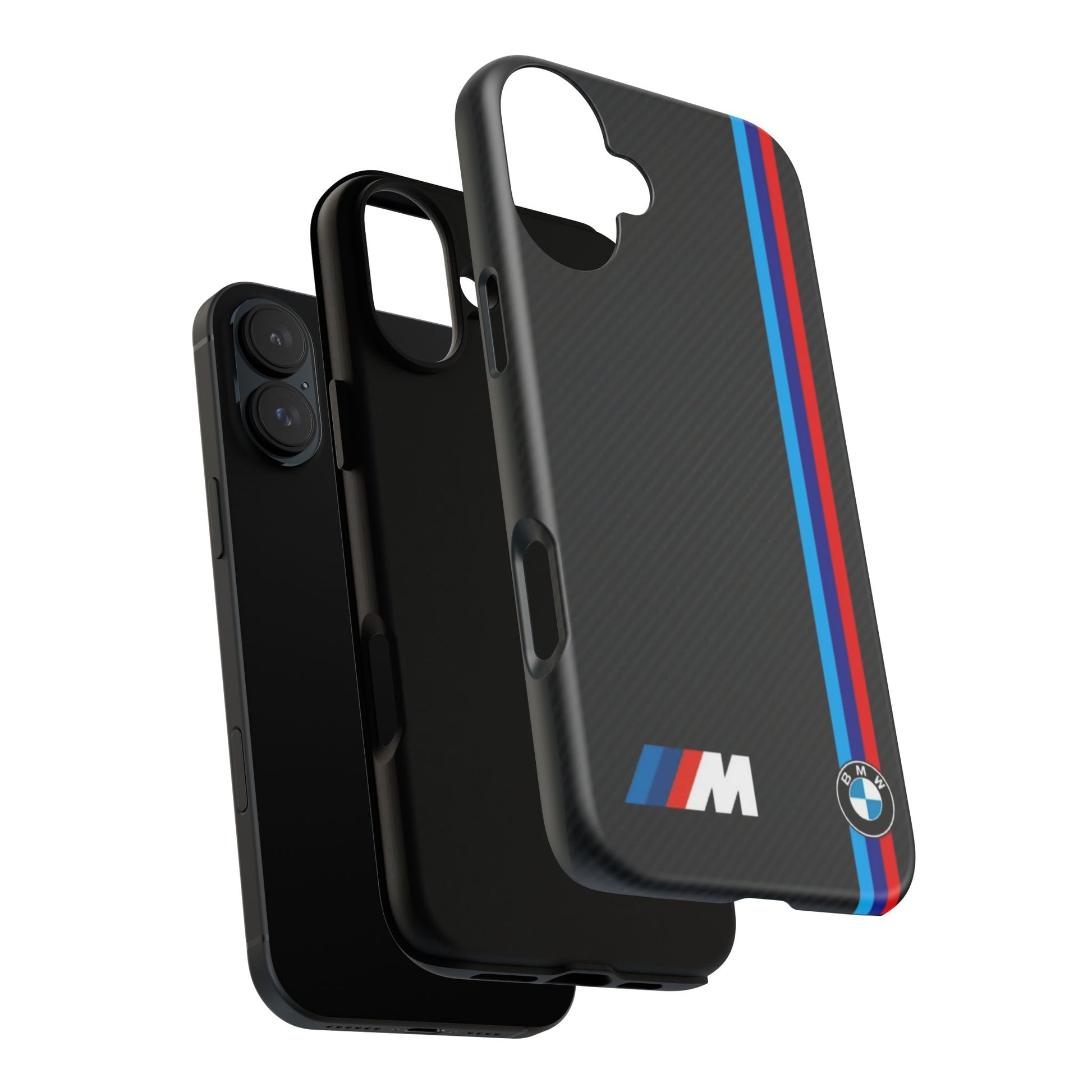 BMW M Stripes Carbon Fiber Design Tough Cases for iPhones, Samsung, and Pixel