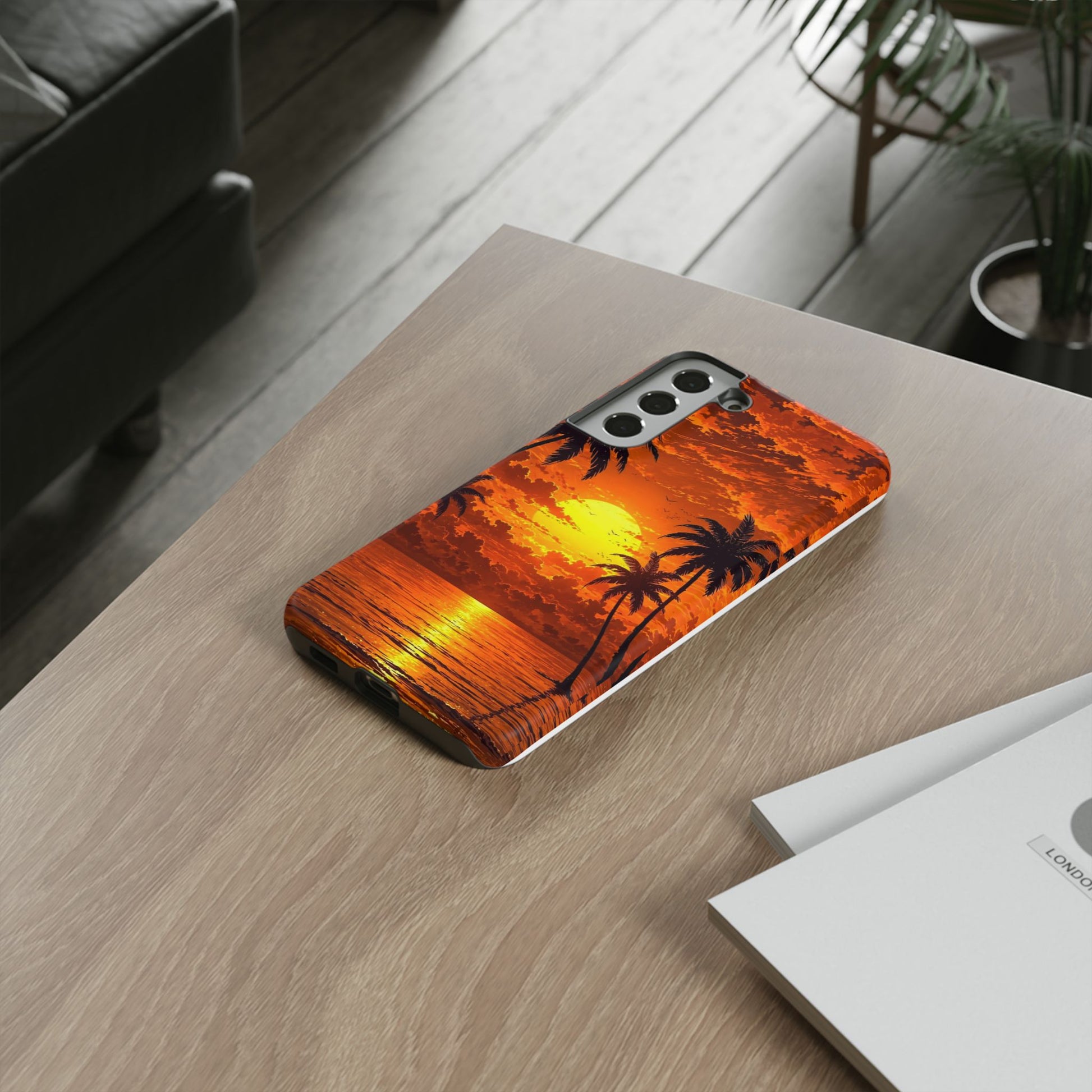 Beautiful Beach Sunset Tough Cases for iPhones, Samsung, and Pixel