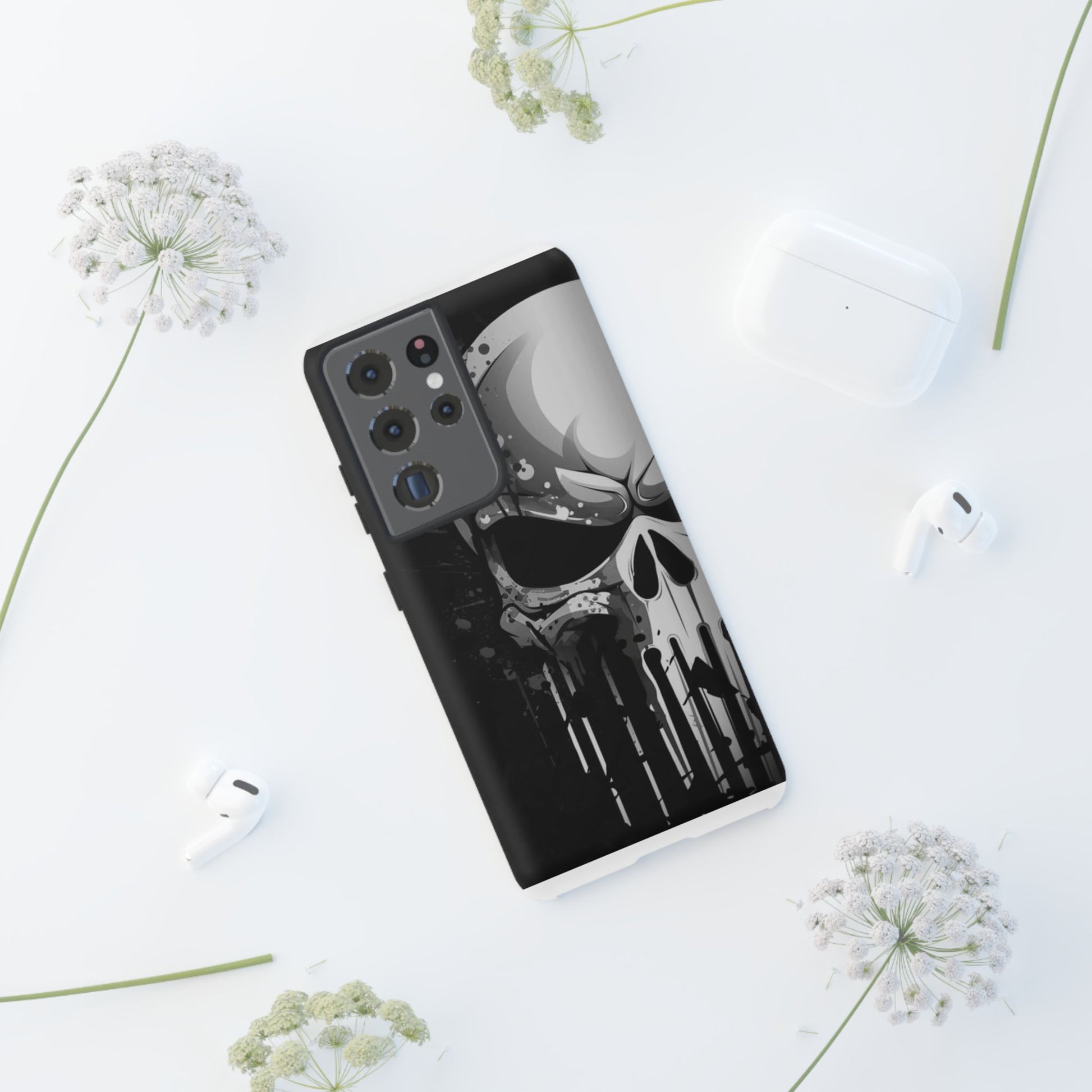 Punisher Skull Tough Cases for iPhones, Samsung, and Pixel