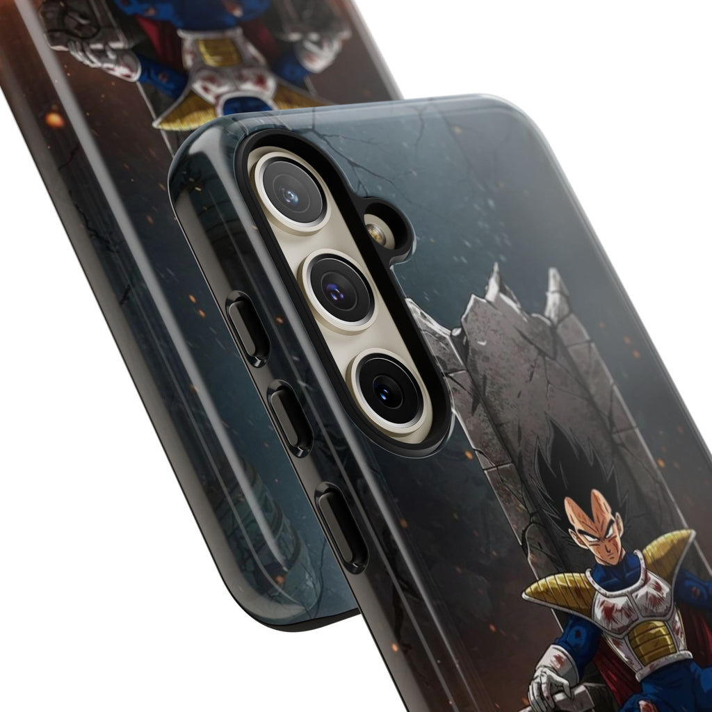 Vegeta on Throne DBZ Theme Tough Cases for iPhones, Samsung, and Pixel