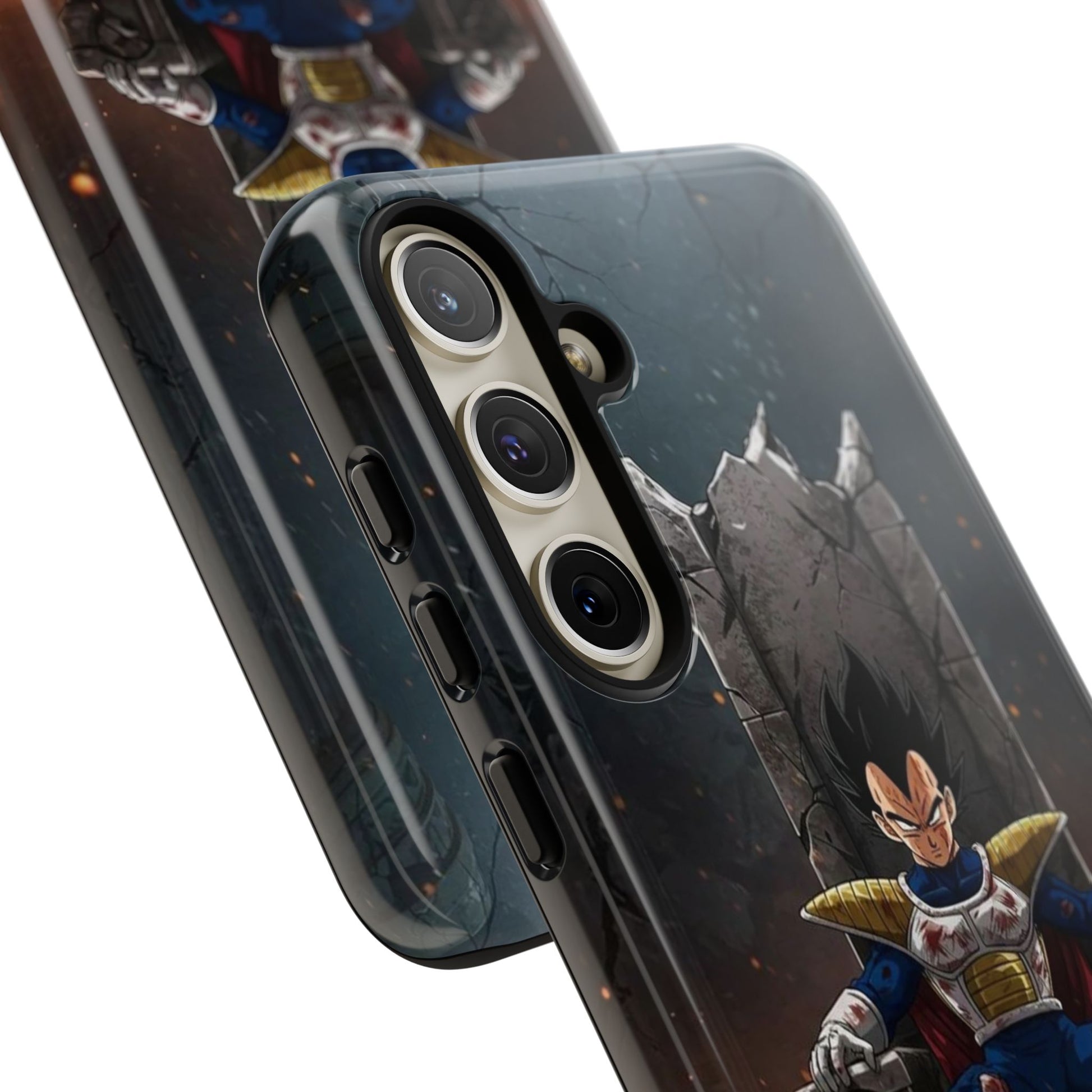 Vegeta on Throne DBZ Theme Tough Cases for iPhones, Samsung, and Pixel