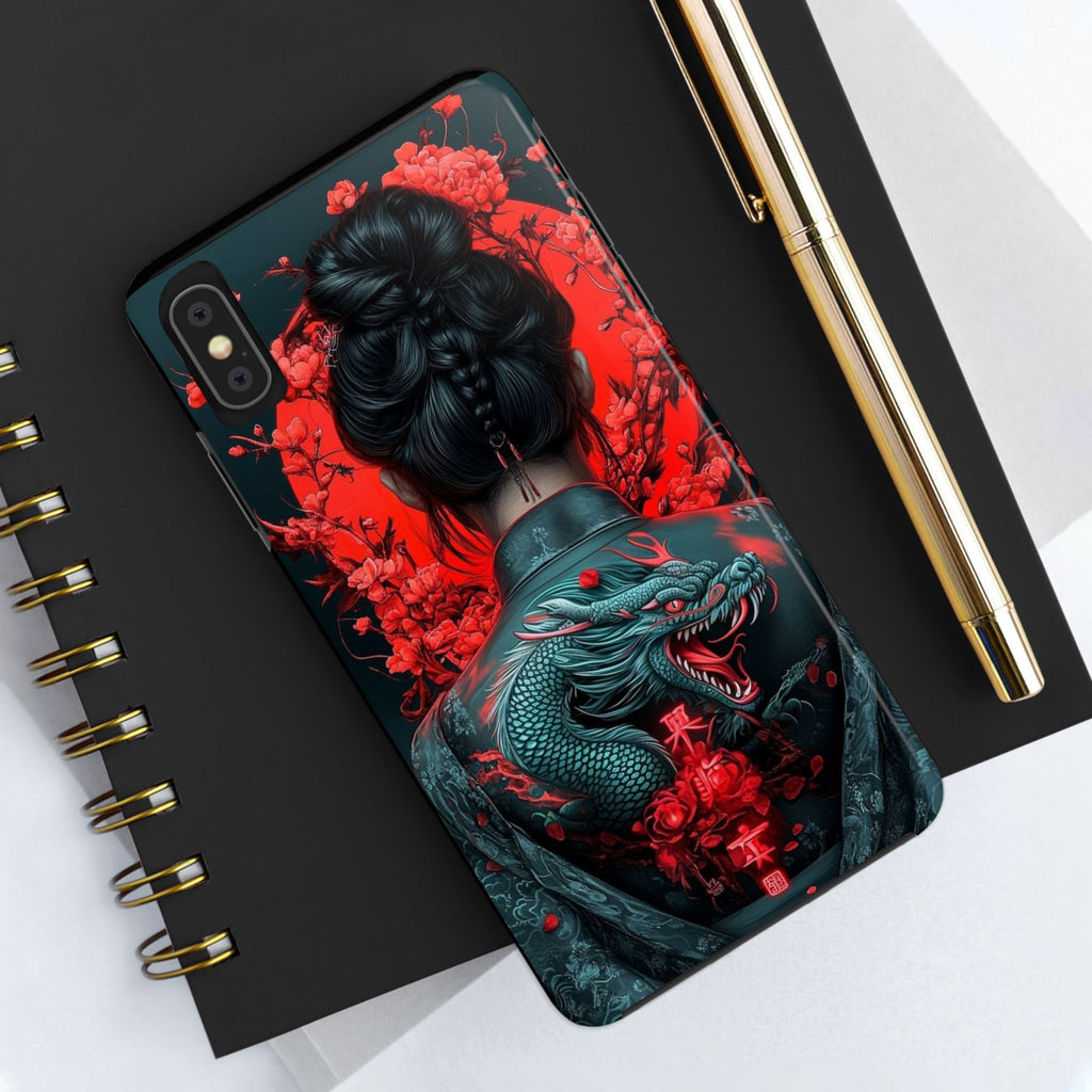 Dragon Geisha Japanese Design Phone Cases for iPhone & Samsung Galaxy Phones