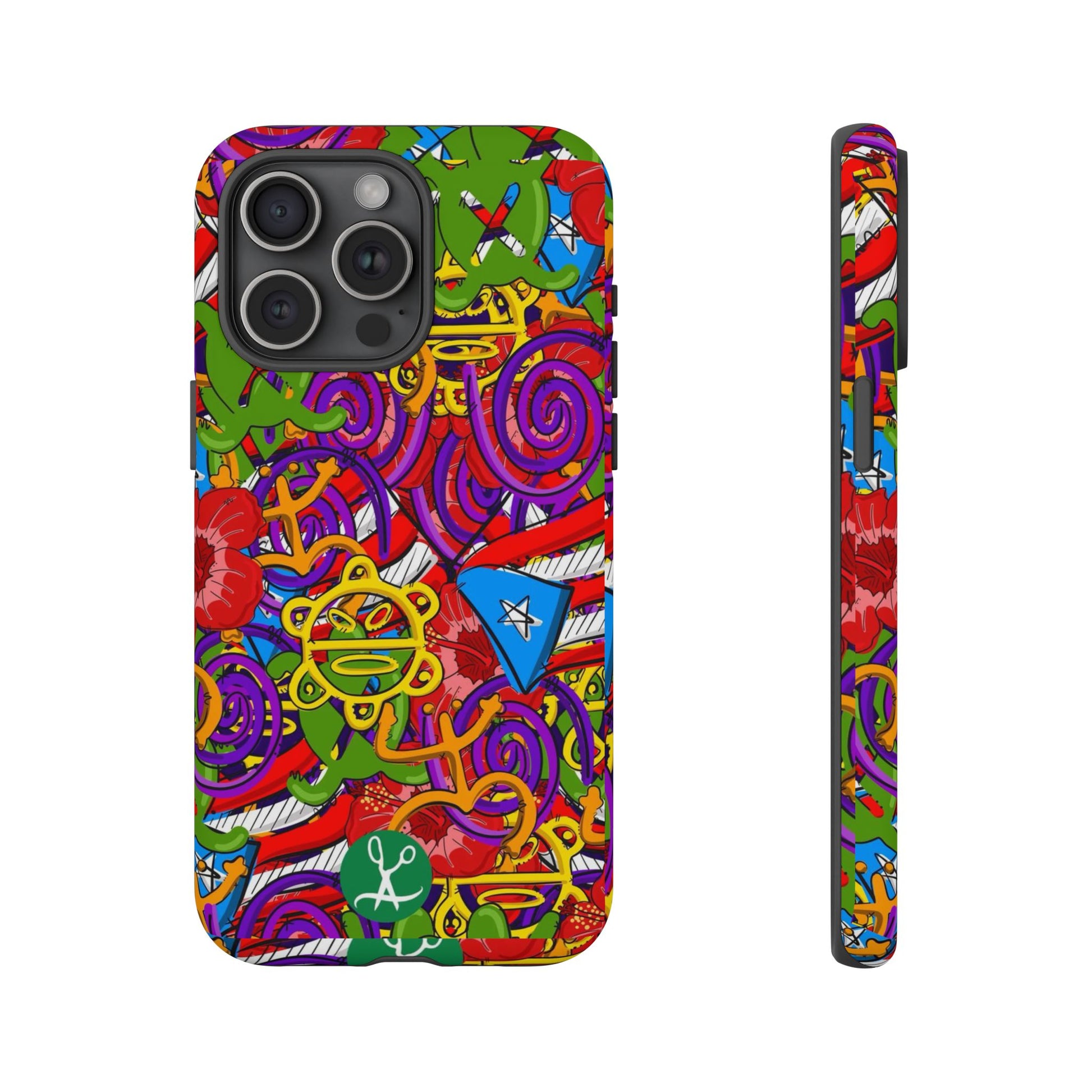 Puerto Rico Taino Tribal Art Tough Cases for iPhones, Samsung, and Pixel