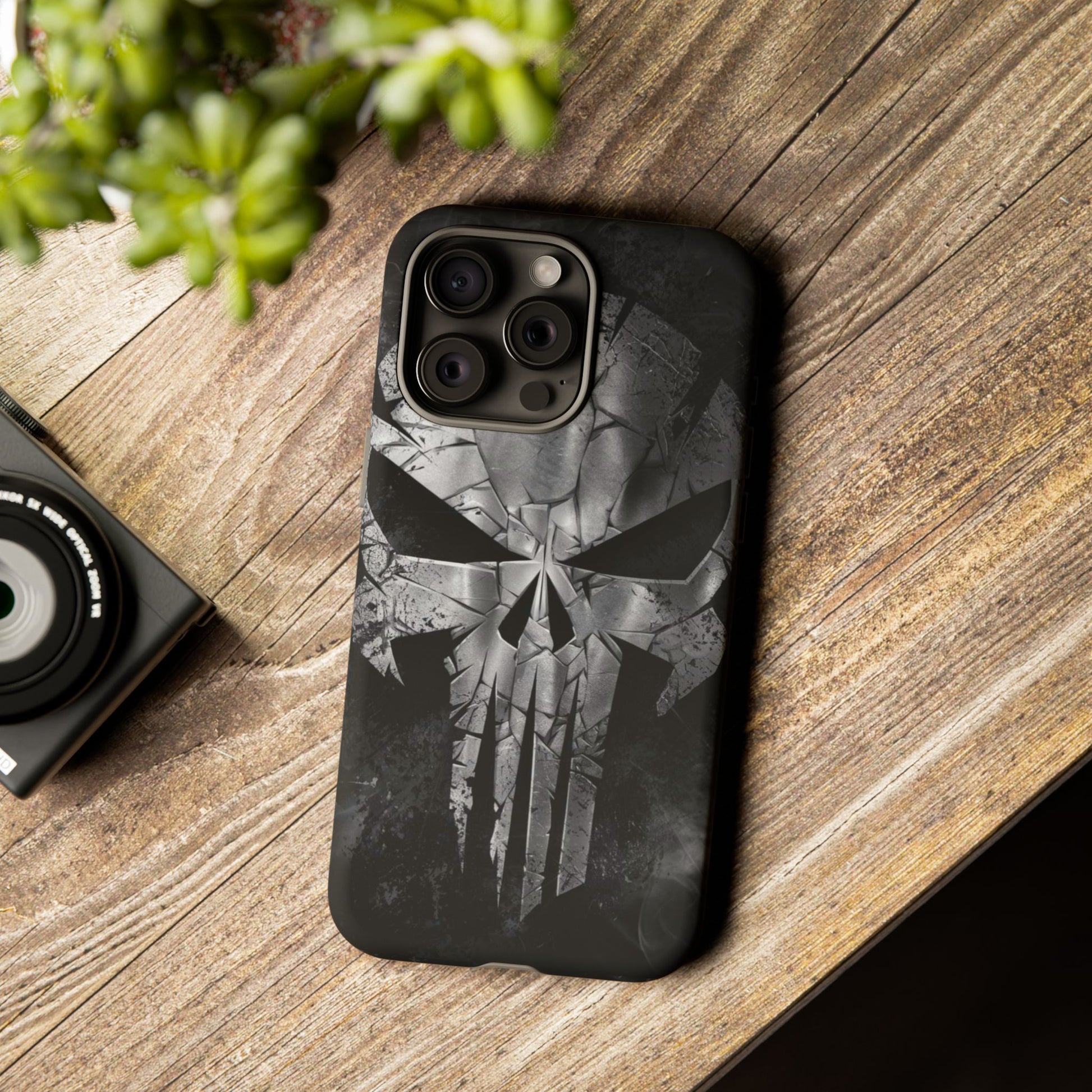 The Punisher Logo Art Tough Cases for iPhones, Samsung, and Pixel