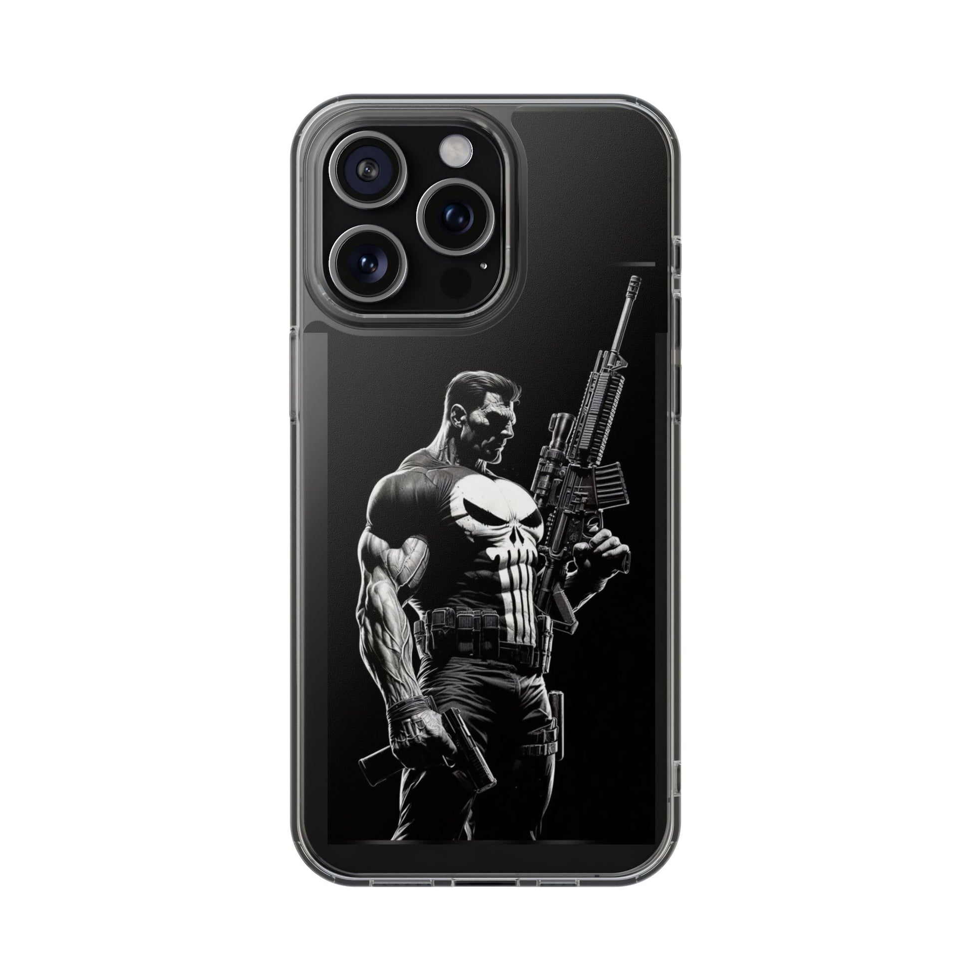 Phone Case, Comic book Inspired Design Punisher, Clear Phone Cover, Funny