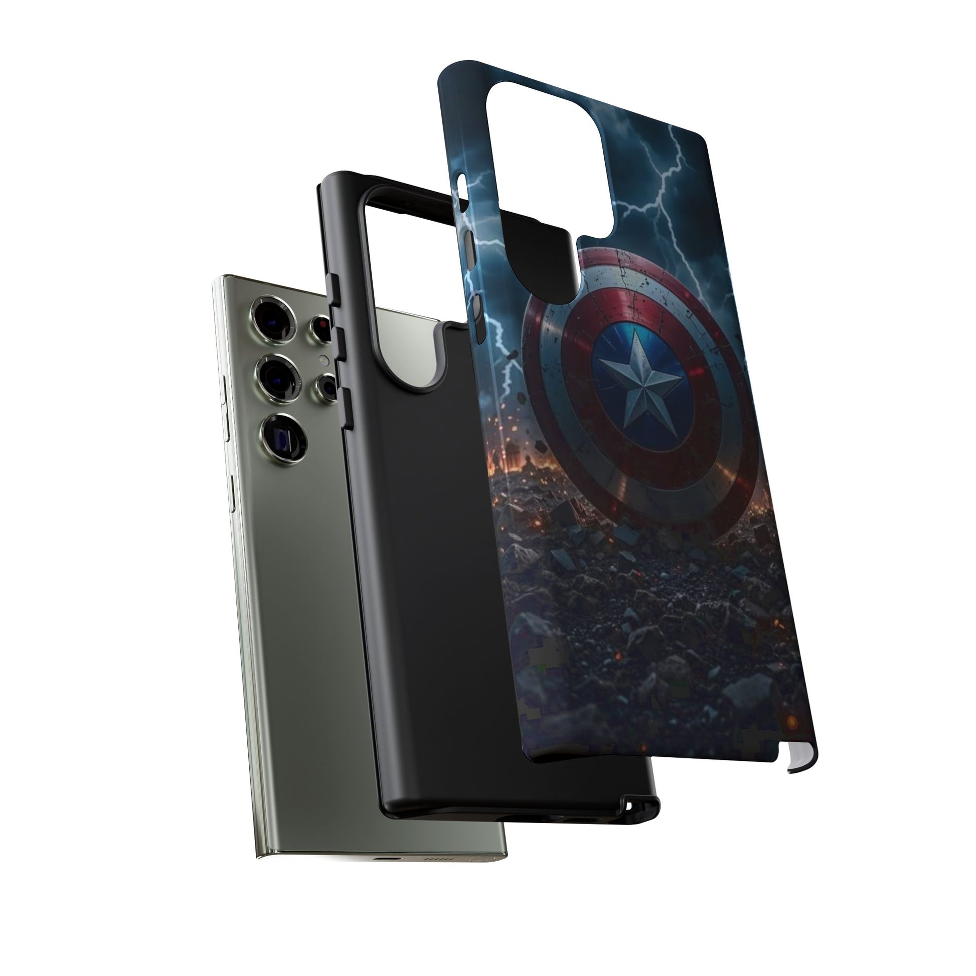 Captain America Shield Tough Cases for iPhones, Samsung, and Pixel