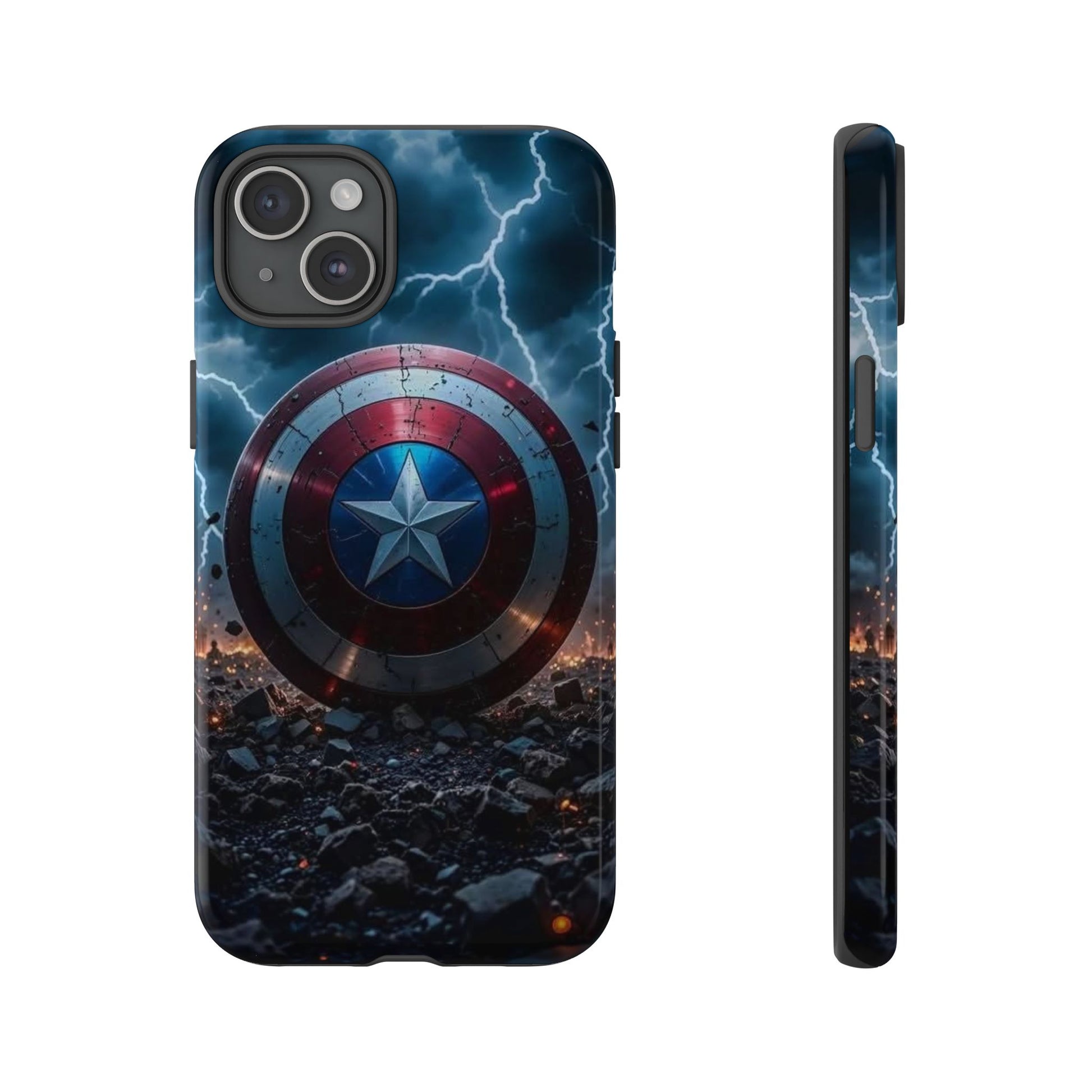 Captain America Shield Tough Cases for iPhones, Samsung, and Pixel