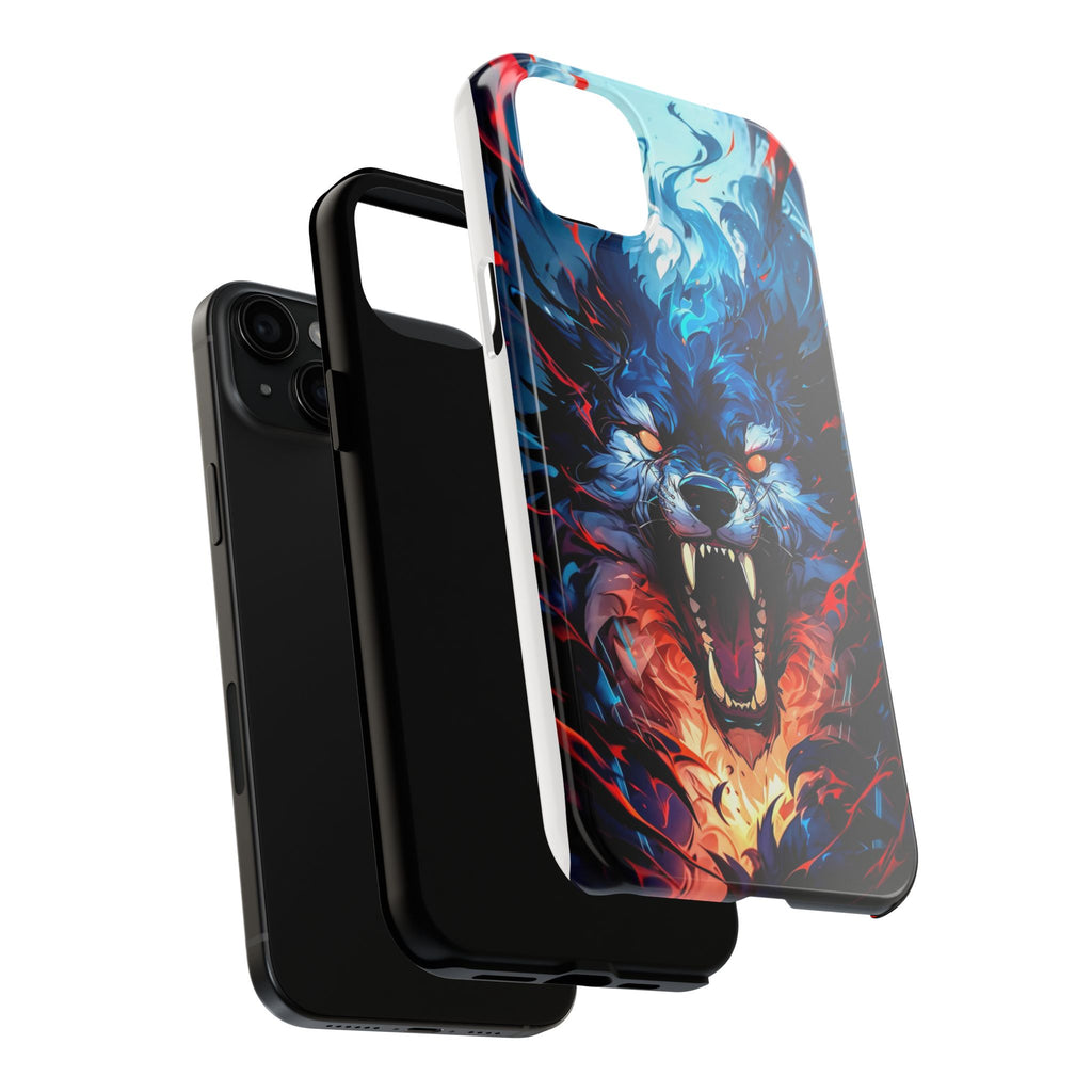 Aggressive Wolf Art Themed Tough Phone Cases for Iphones & Samsung Phones