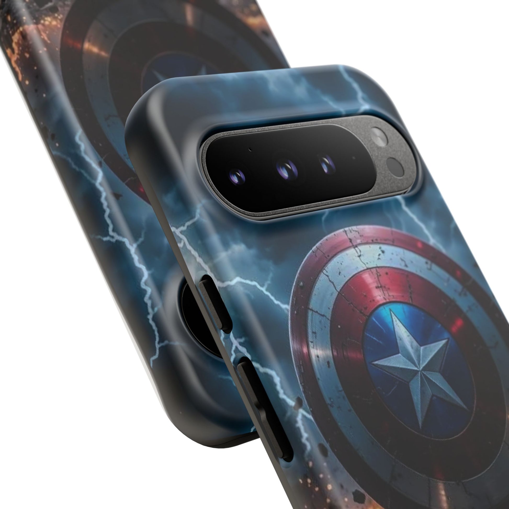 Captain America Shield Tough Cases for iPhones, Samsung, and Pixel