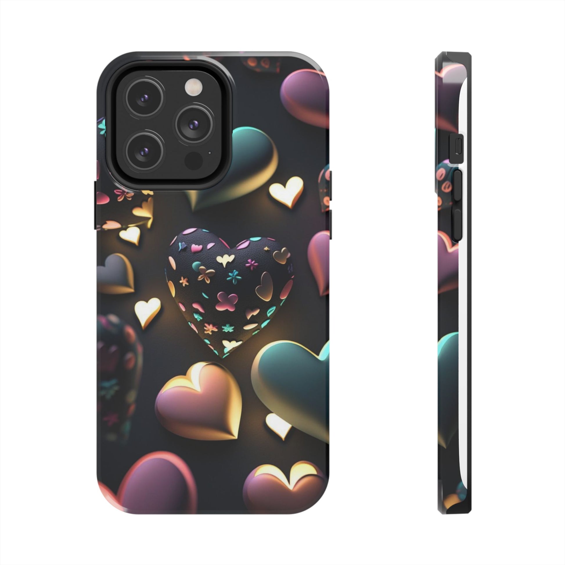 Floating Hearts Themed Tough Phone Cases for Iphones & Samsung Phones