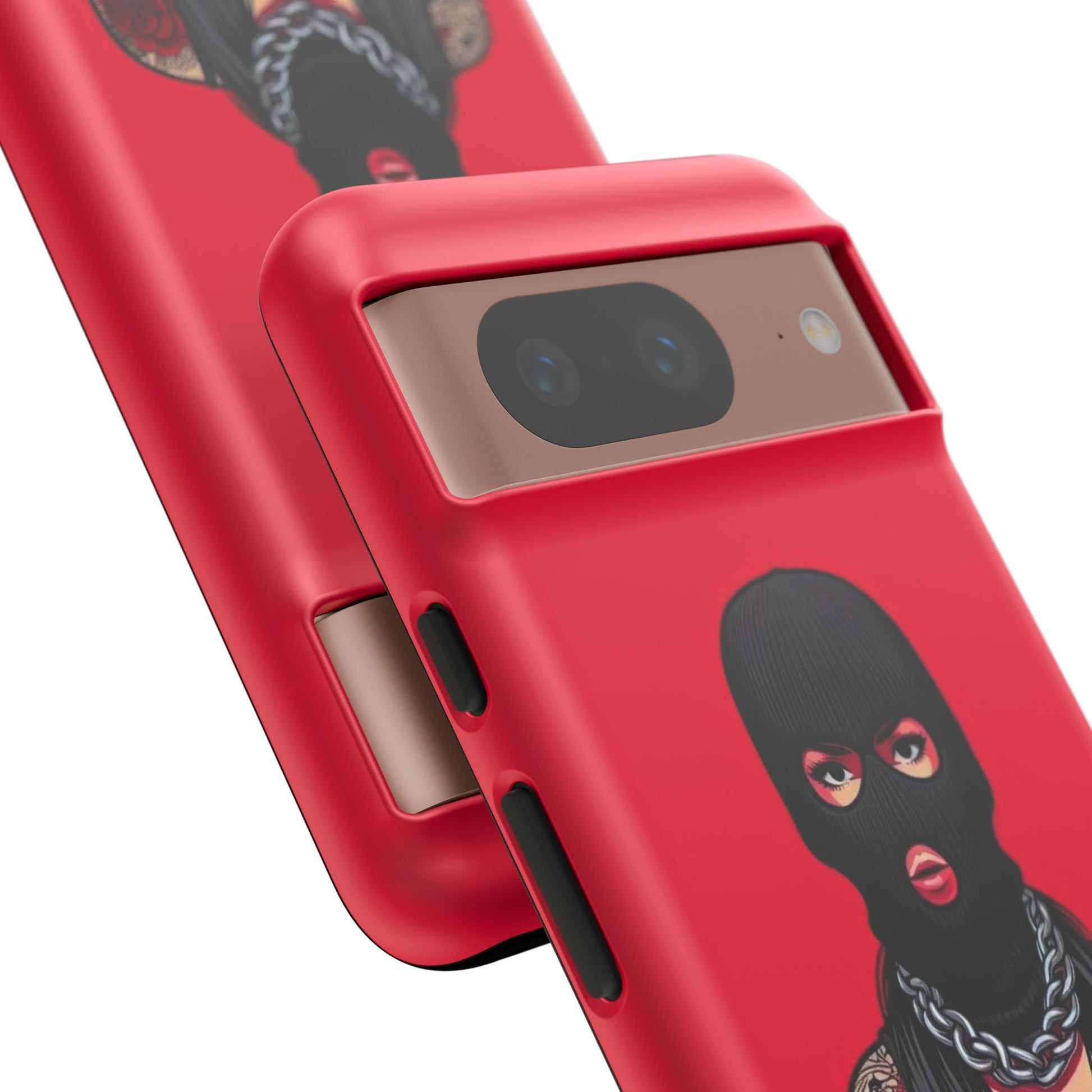Thug Girl Red Design Tough Cases for iPhones, Samsung, and Pixel
