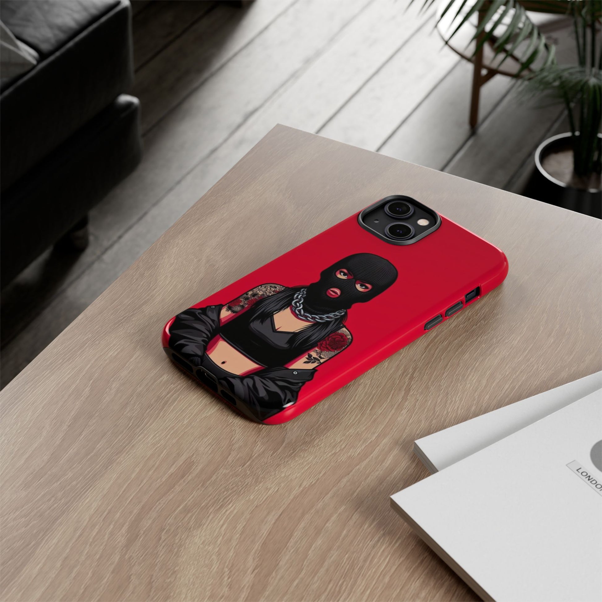 Thug Girl Red Design Tough Cases for iPhones, Samsung, and Pixel