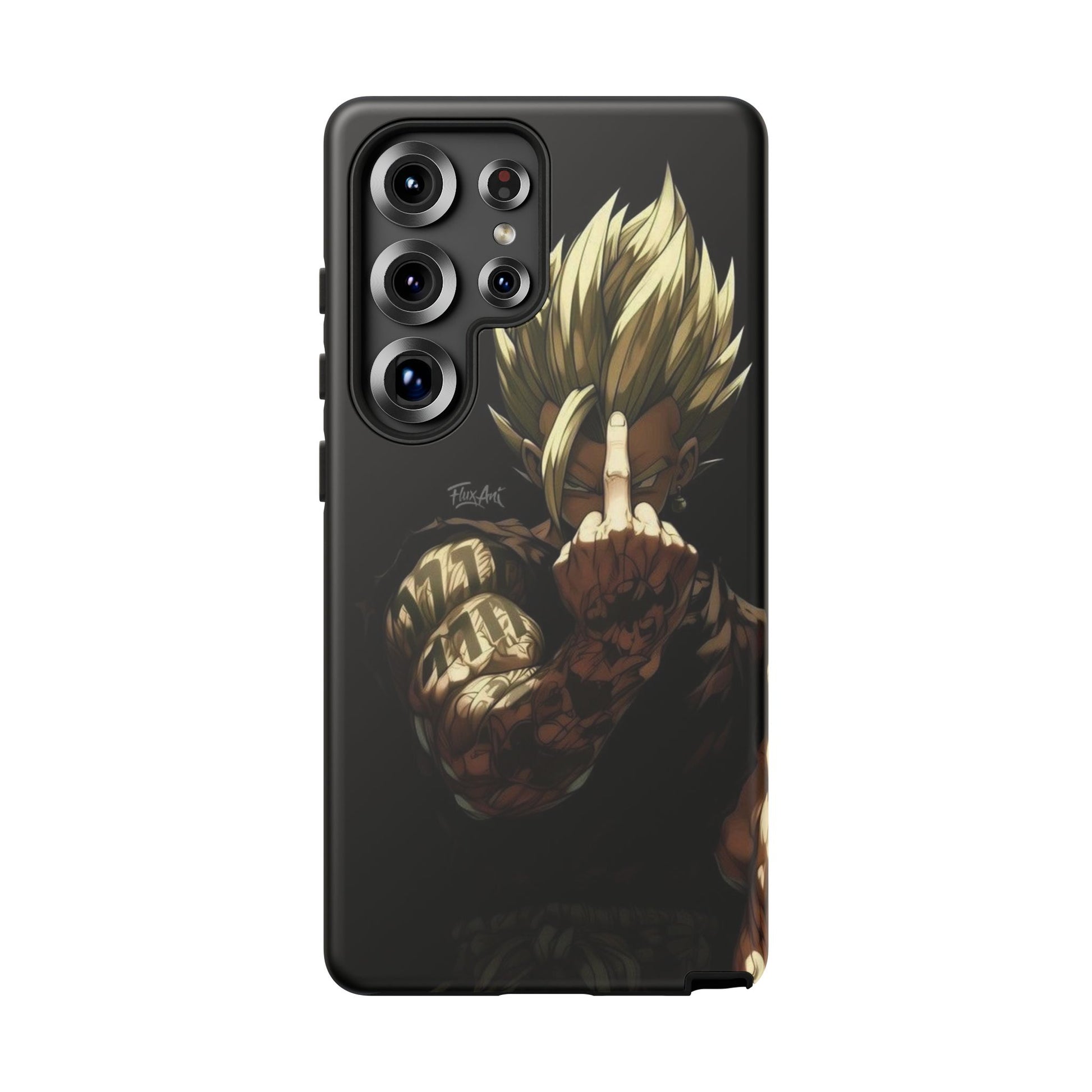 Middle Finger SS Goku Dragon Ball Z Tough Cases for iPhones, Samsung, and Pixel