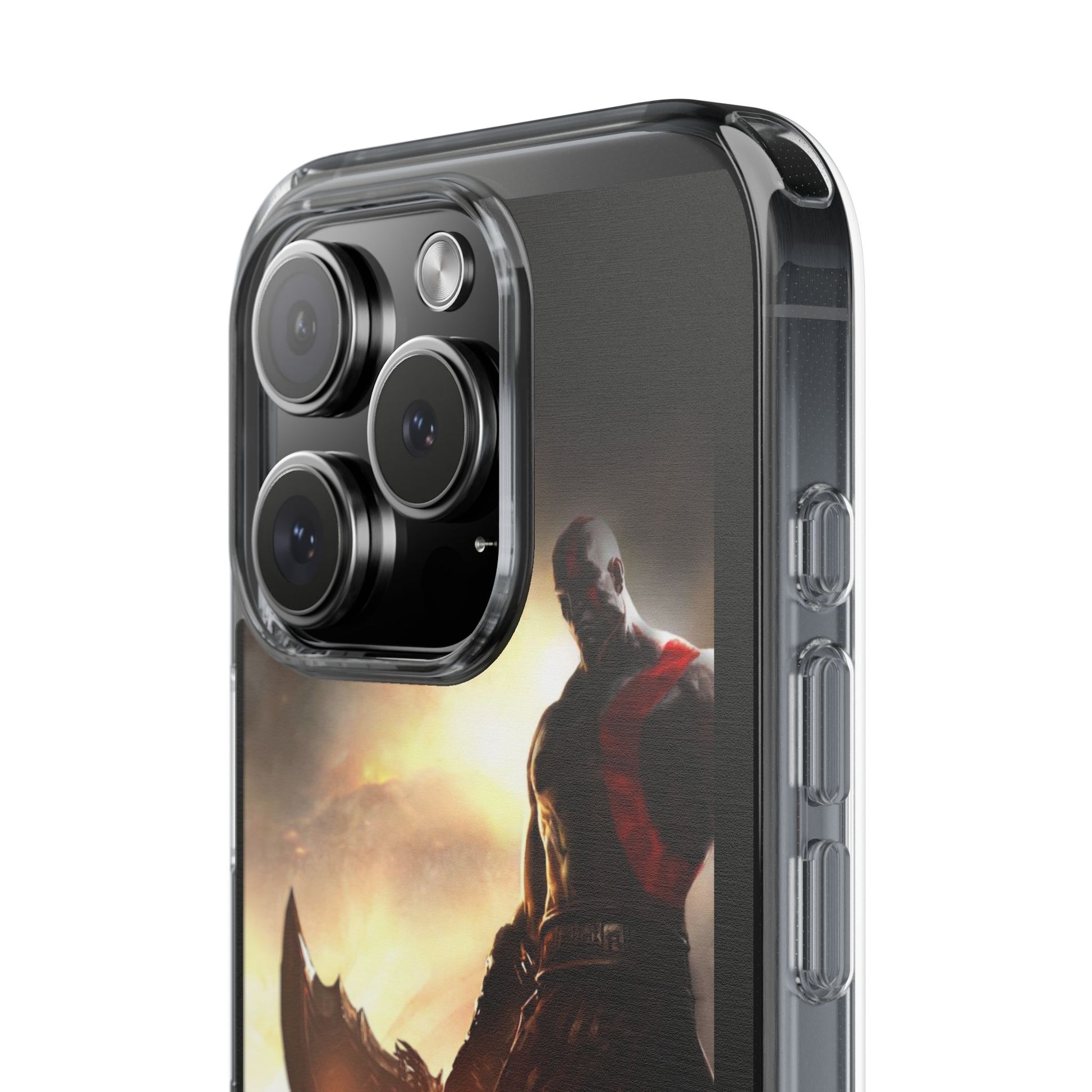 Phone Case, Gaming Inspired War God Clear Case for Gamers, PS4 Fans,