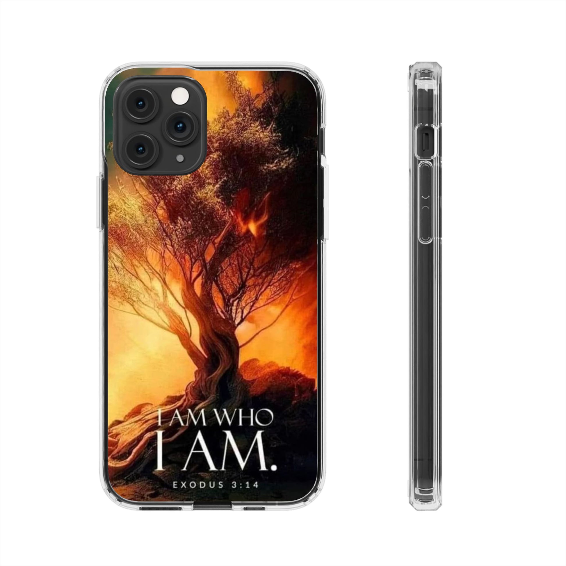 Phone Case, I Am Who I Am Bible Verse Clear Case for Iphone Samsung, Religious