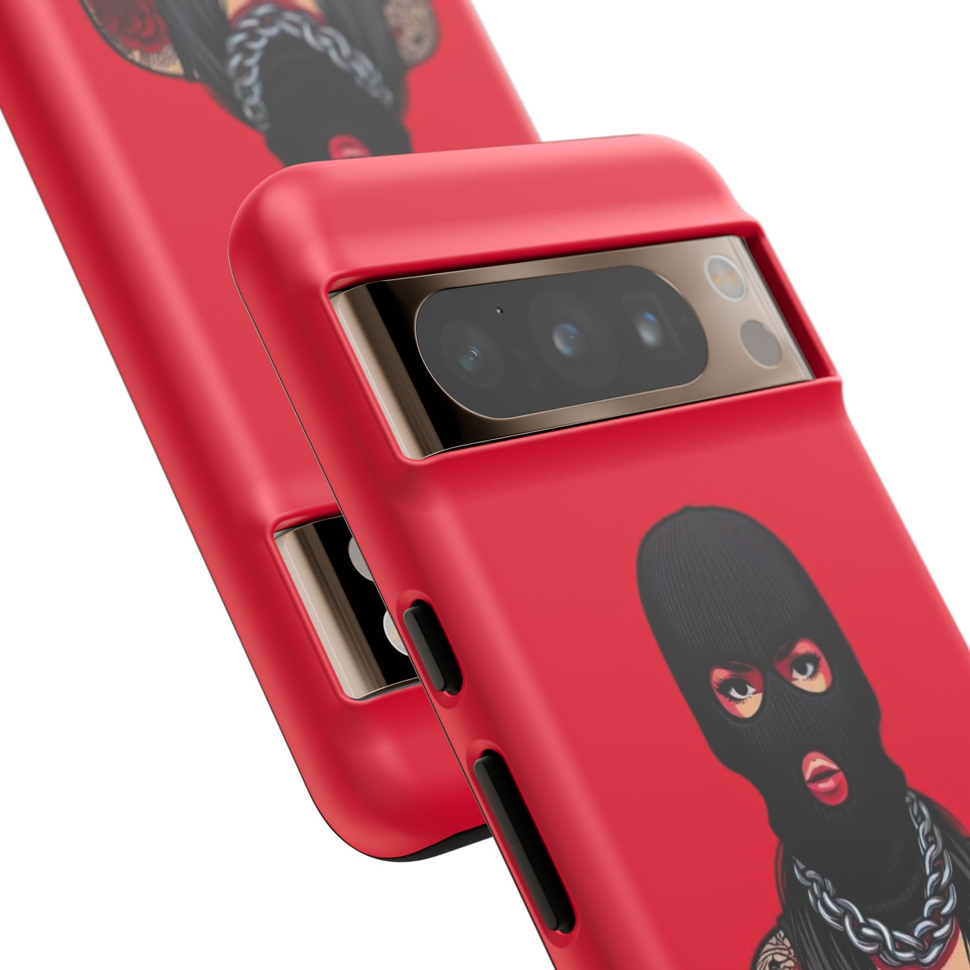 Thug Girl Red Design Tough Cases for iPhones, Samsung, and Pixel