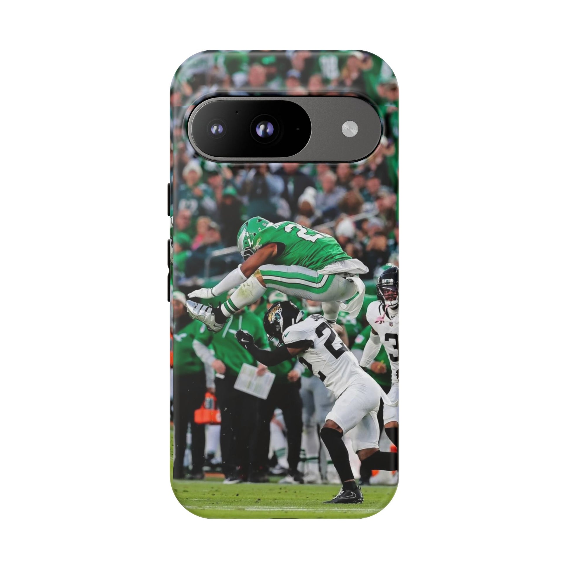 Saquon Barkley The Huddle Eagles Football Tough Cases for iPhones, Samsung, and Pixel