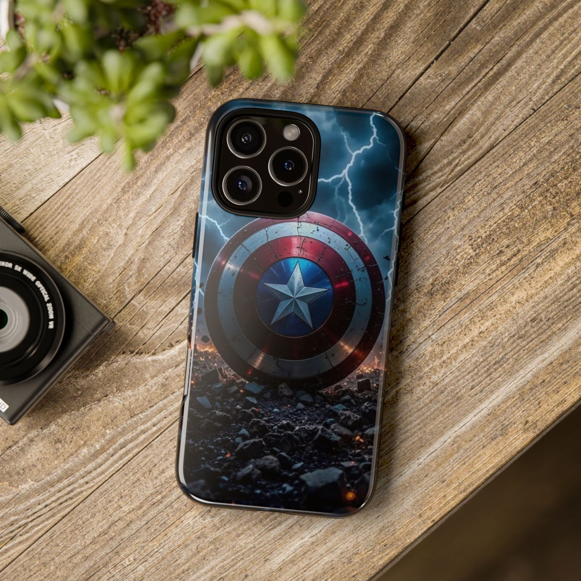 Captain America Shield Tough Cases for iPhones, Samsung, and Pixel