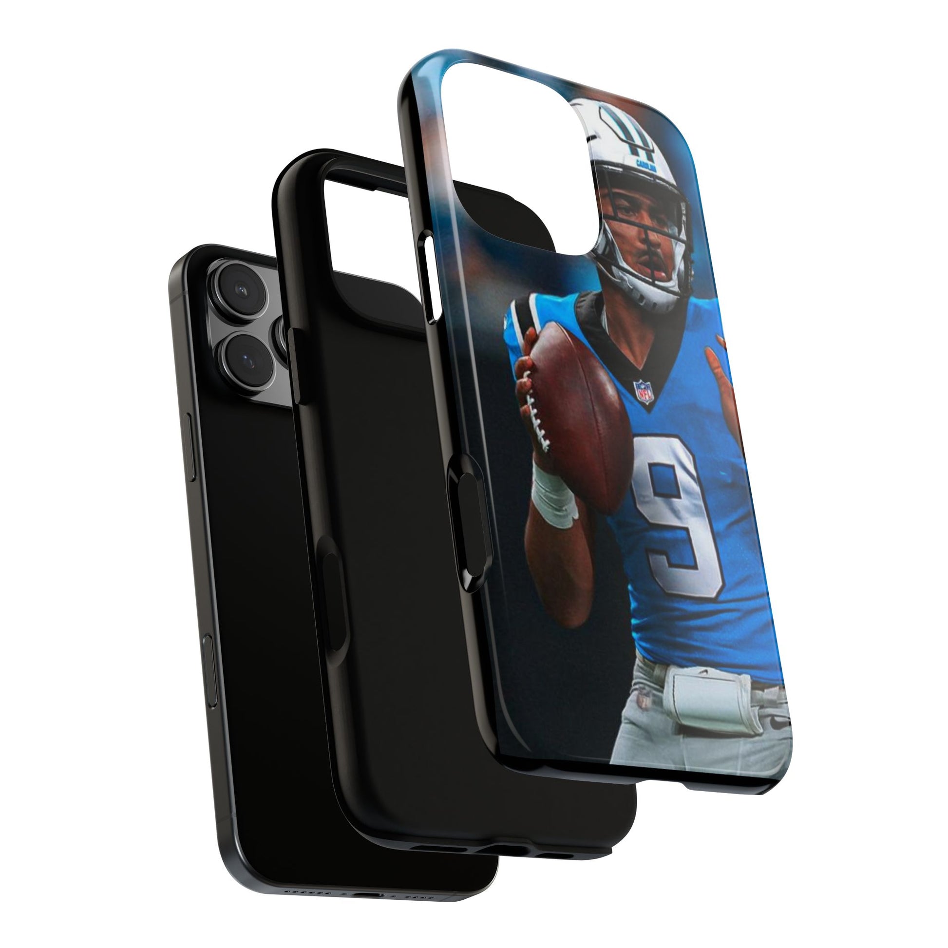 Carolina Panthers Bryce Young Football Tough Cases for iPhones, Samsung, and Pixel