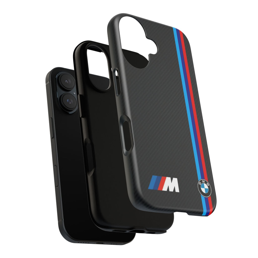BMW M Stripes Carbon Fiber Design Tough Cases for iPhones, Samsung, and Pixel