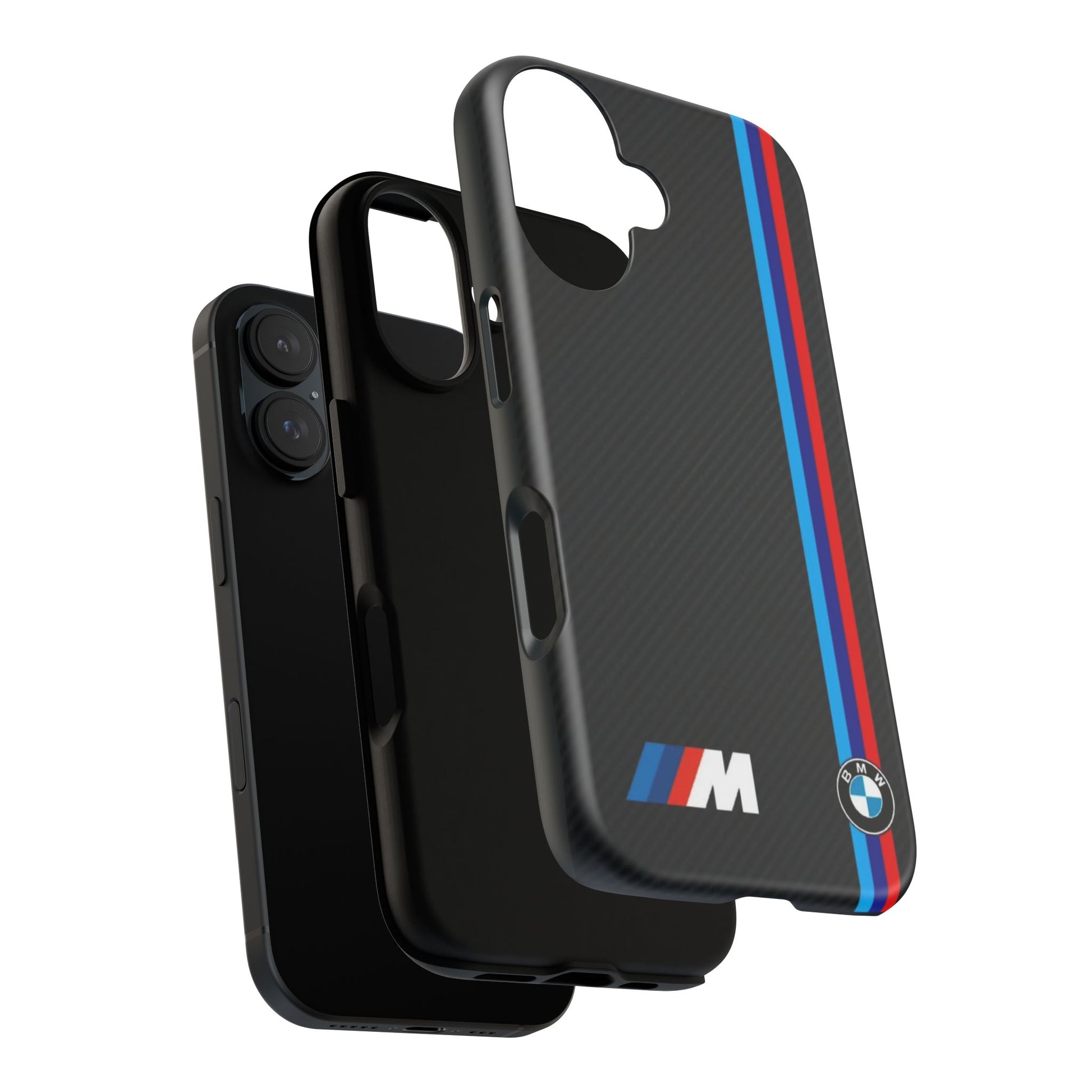 BMW M Stripes Carbon Fiber Design Tough Cases for iPhones, Samsung, and Pixel