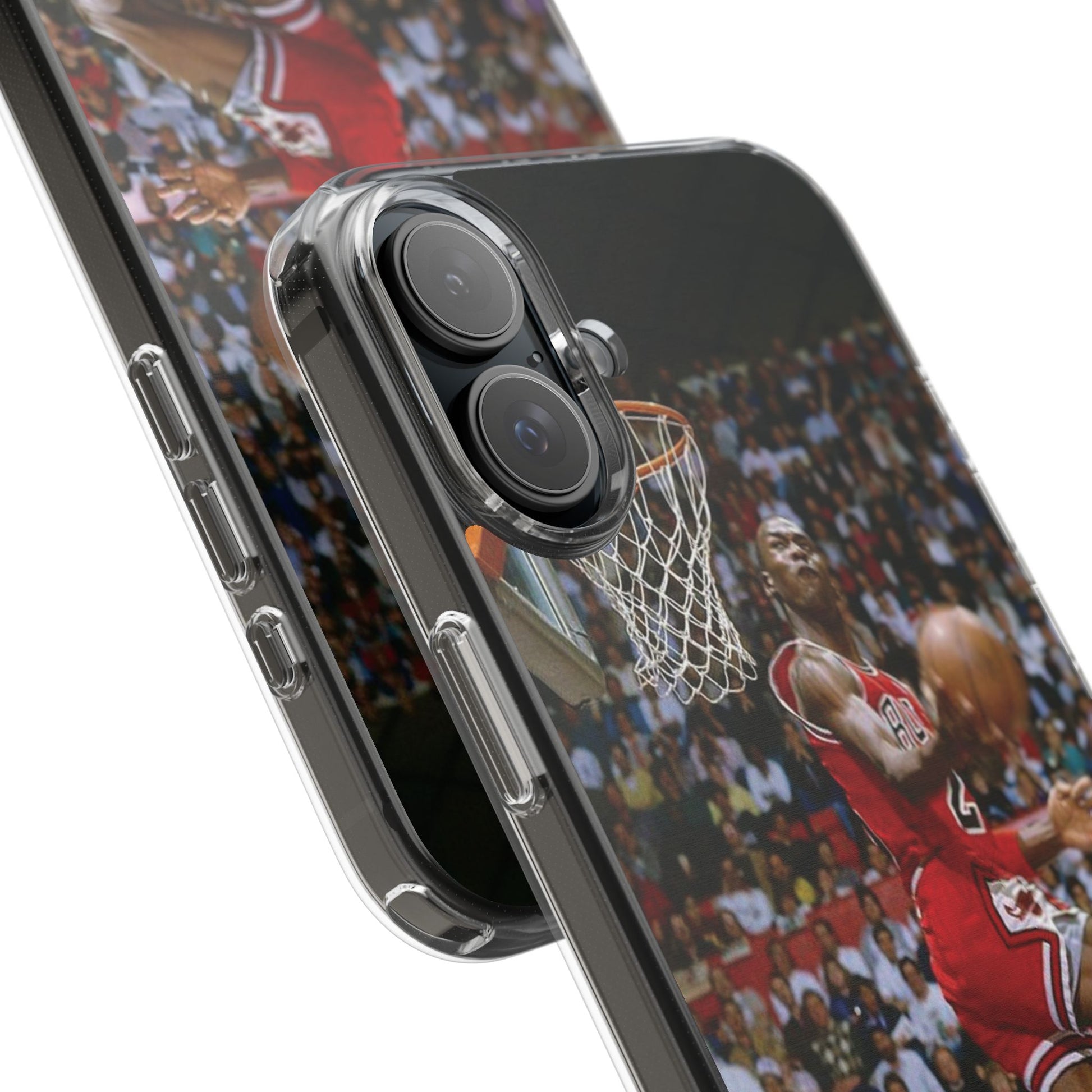 Vintage Jordan Dunk themed Basketball Inspired design Clear Phone Cases