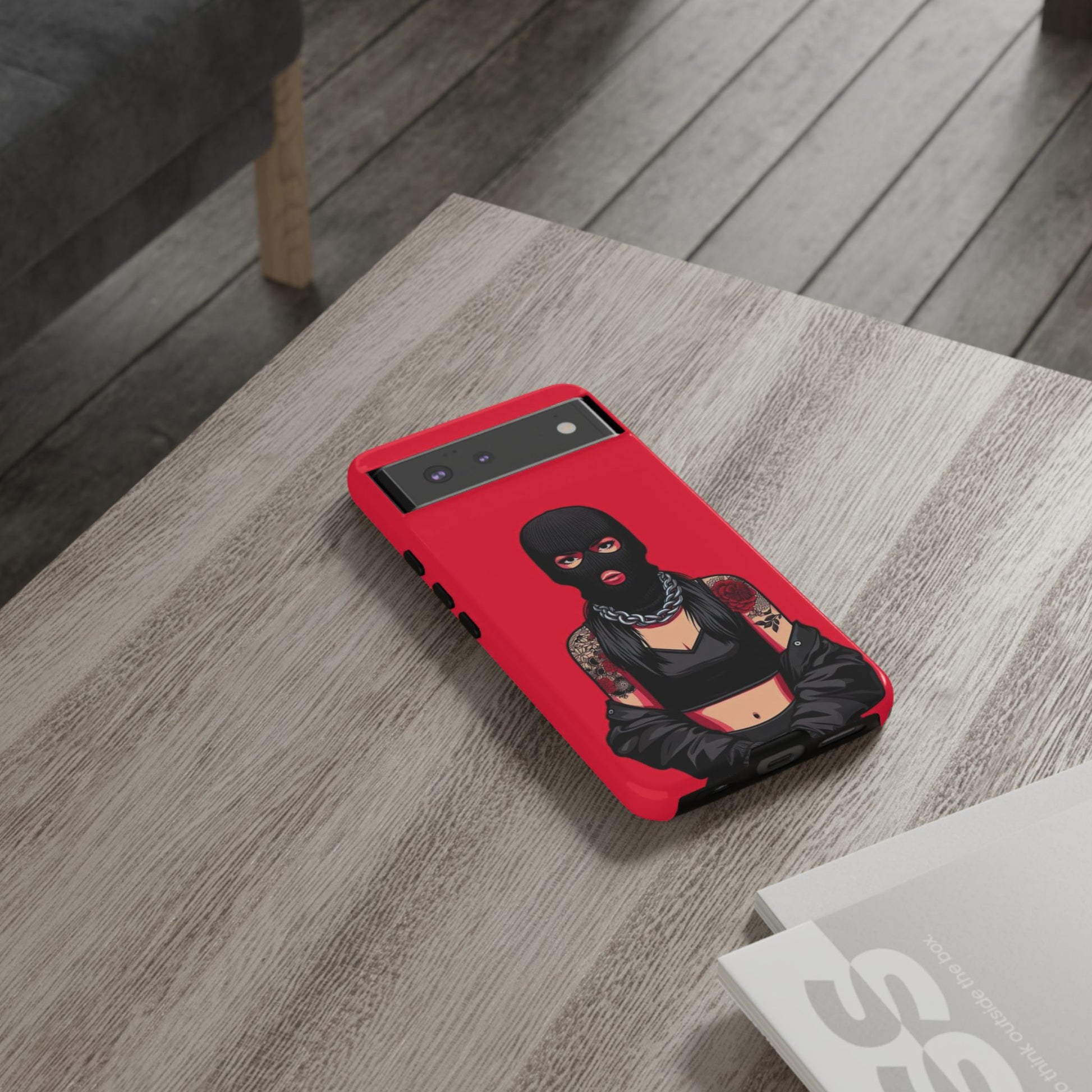 Thug Girl Red Design Tough Cases for iPhones, Samsung, and Pixel
