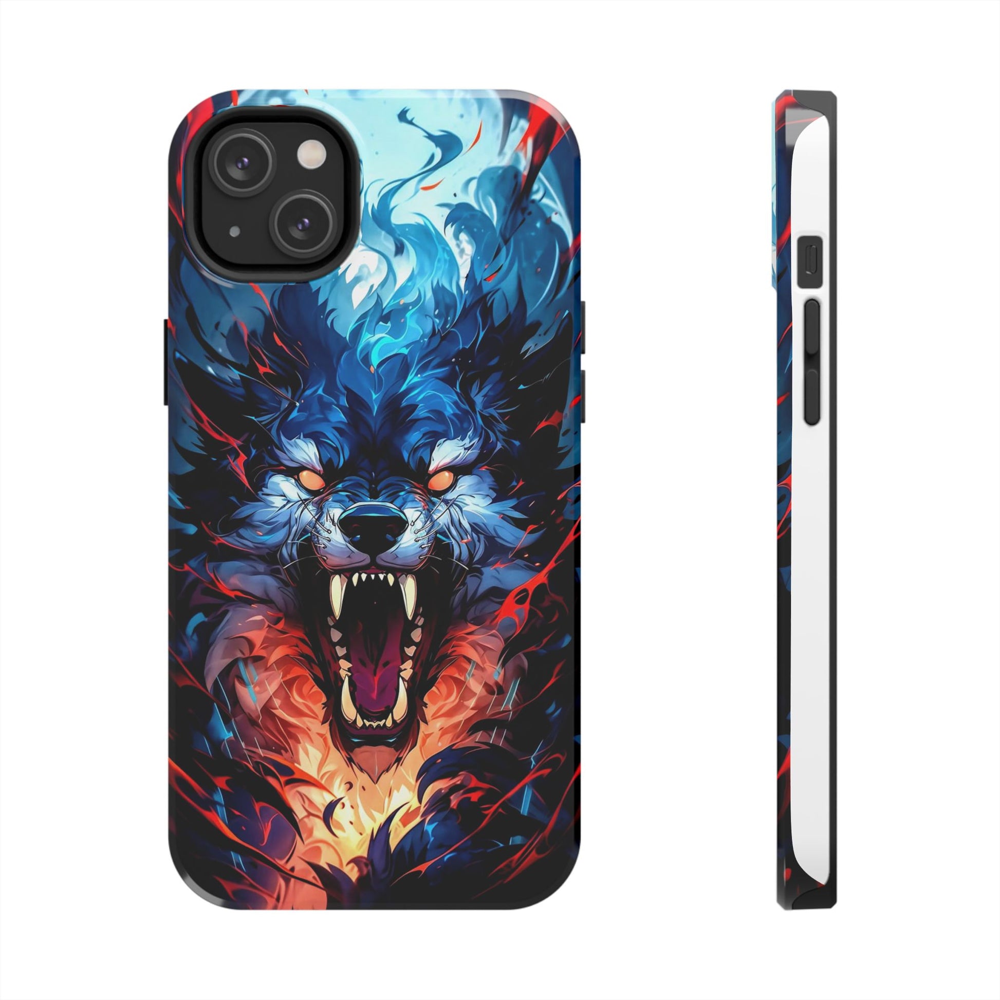 Aggressive Wolf Art Themed Tough Phone Cases for Iphones & Samsung Phones