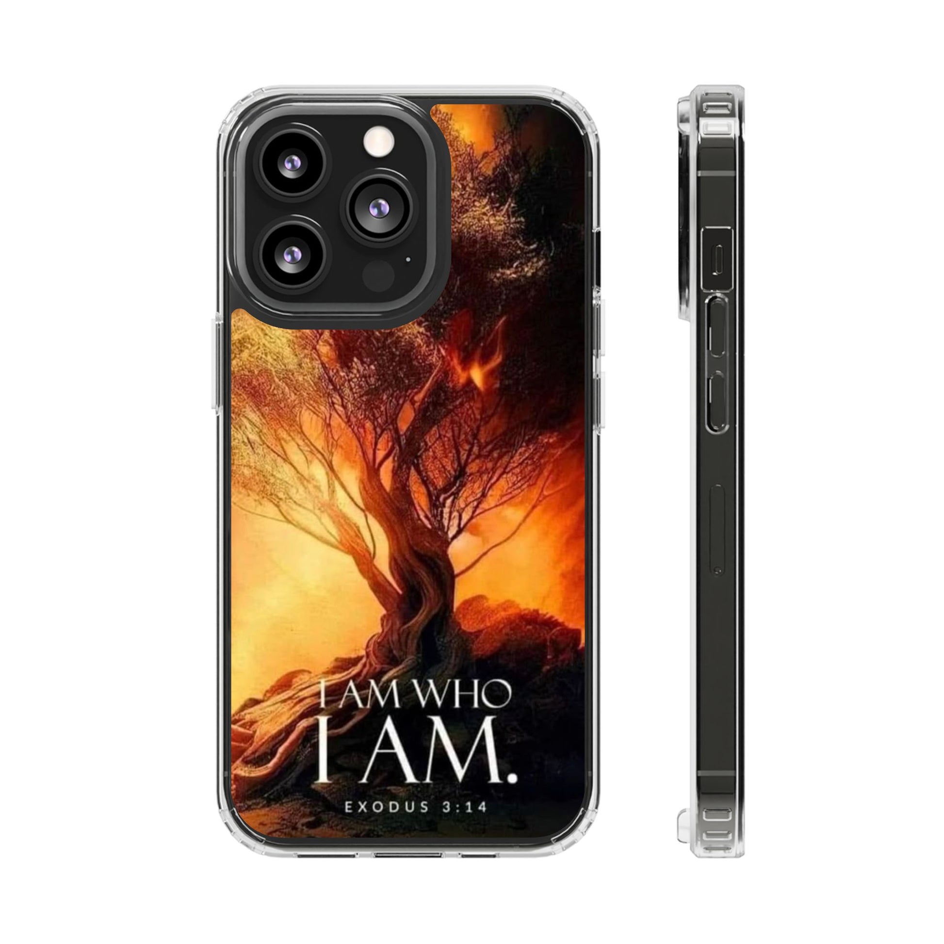 Phone Case, I Am Who I Am Bible Verse Clear Case for Iphone Samsung, Religious