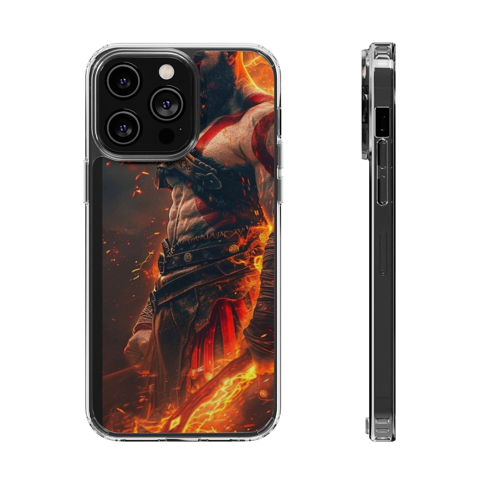 Kratos The God of War Inspired Design Clear Phone Cover