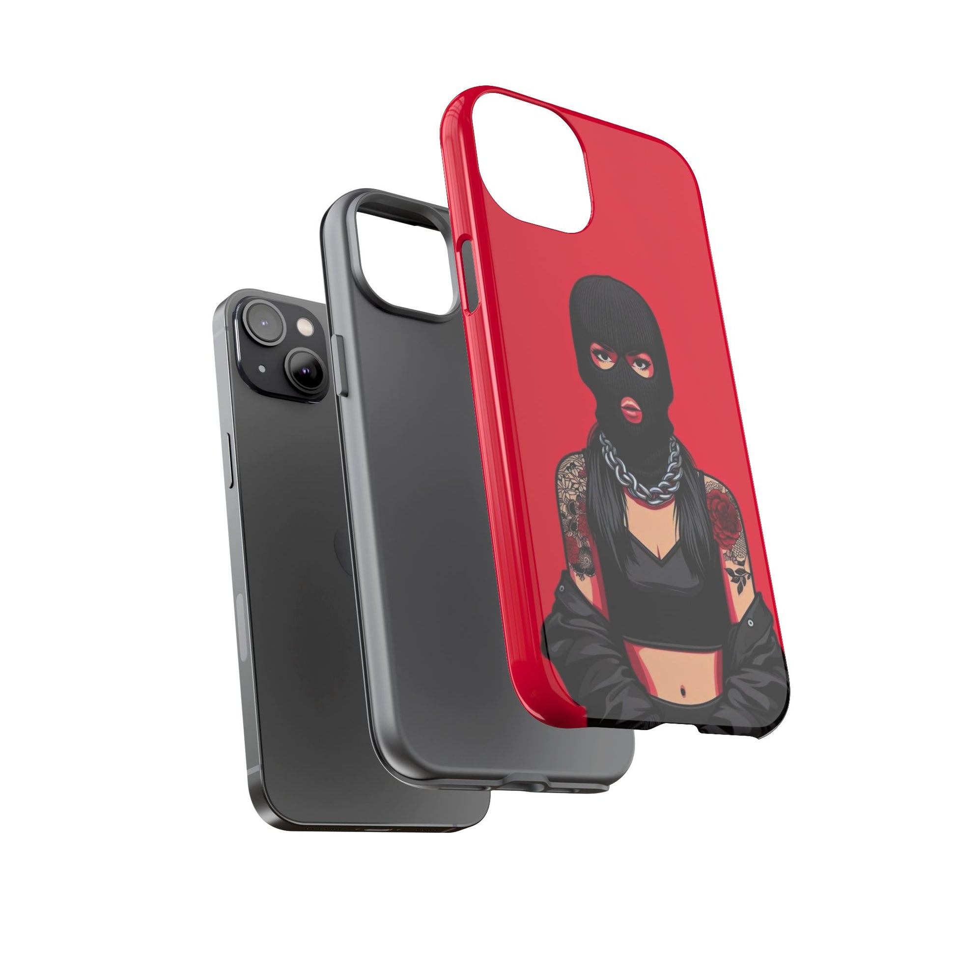 Thug Girl Red Design Tough Cases for iPhones, Samsung, and Pixel