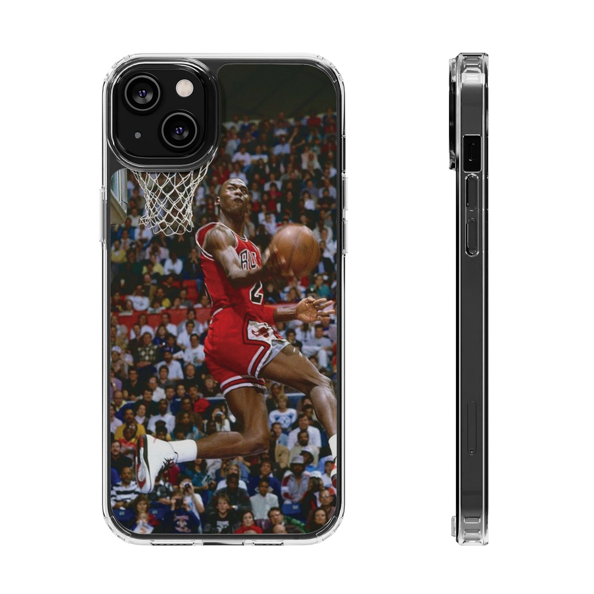 Vintage Jordan Dunk themed Basketball Inspired design Clear Phone Cases