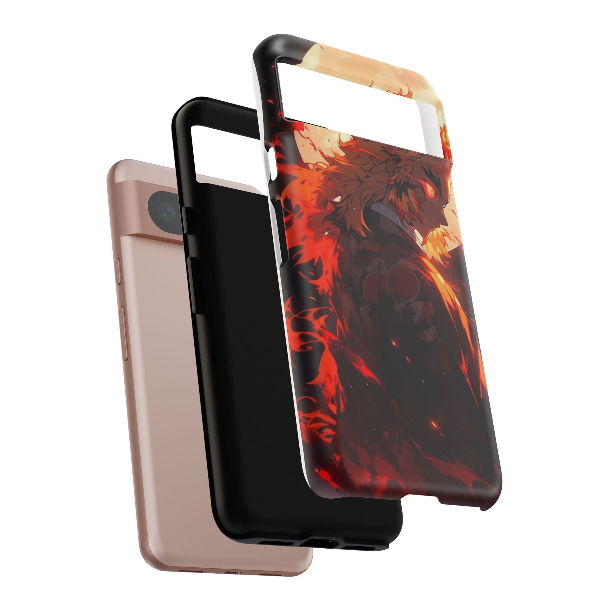 Demon Sl;ayer Rengoku Anime Phone Case, Tough Cases for iPhones, Samsung, and Pixel