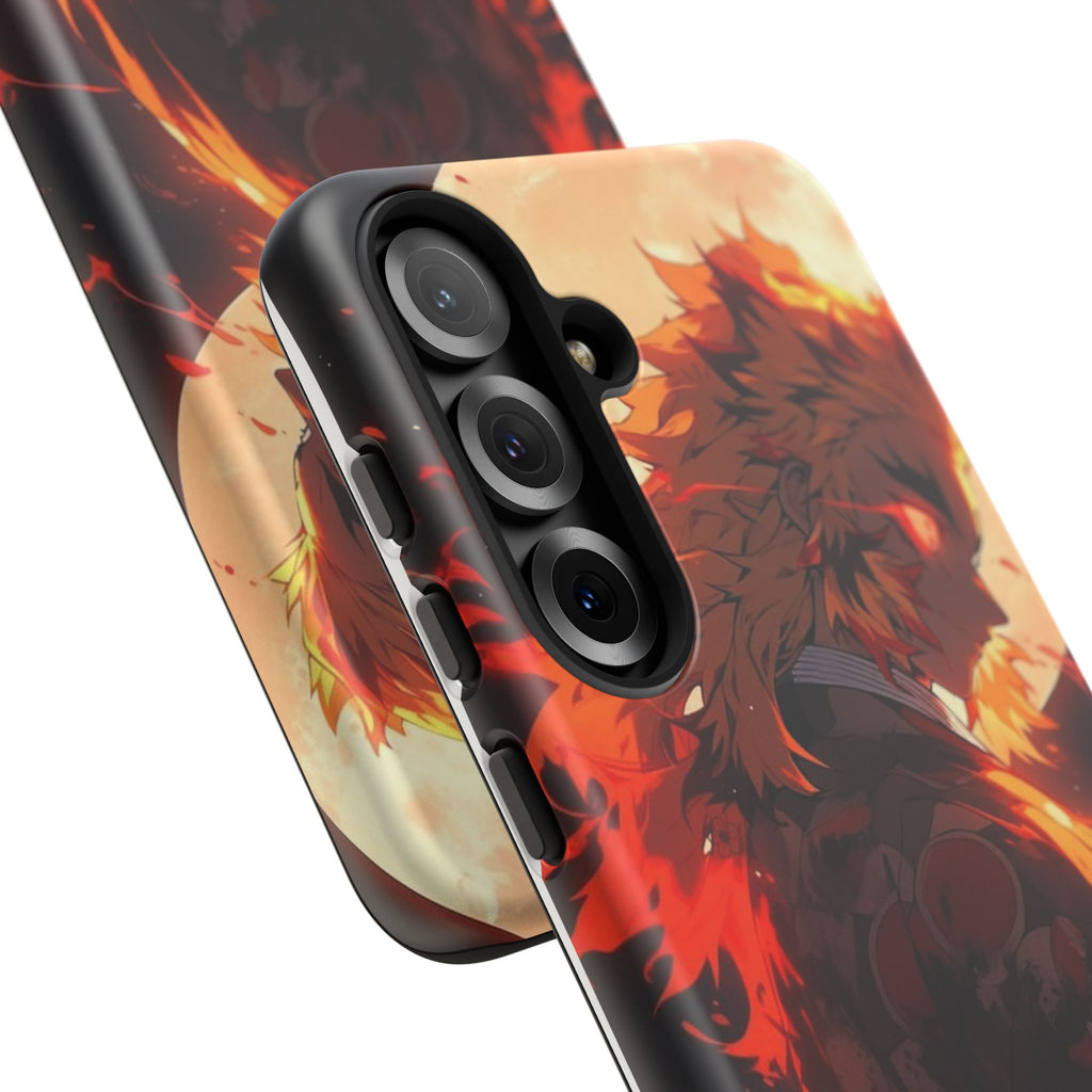 Demon Sl;ayer Rengoku Anime Phone Case, Tough Cases for iPhones, Samsung, and Pixel