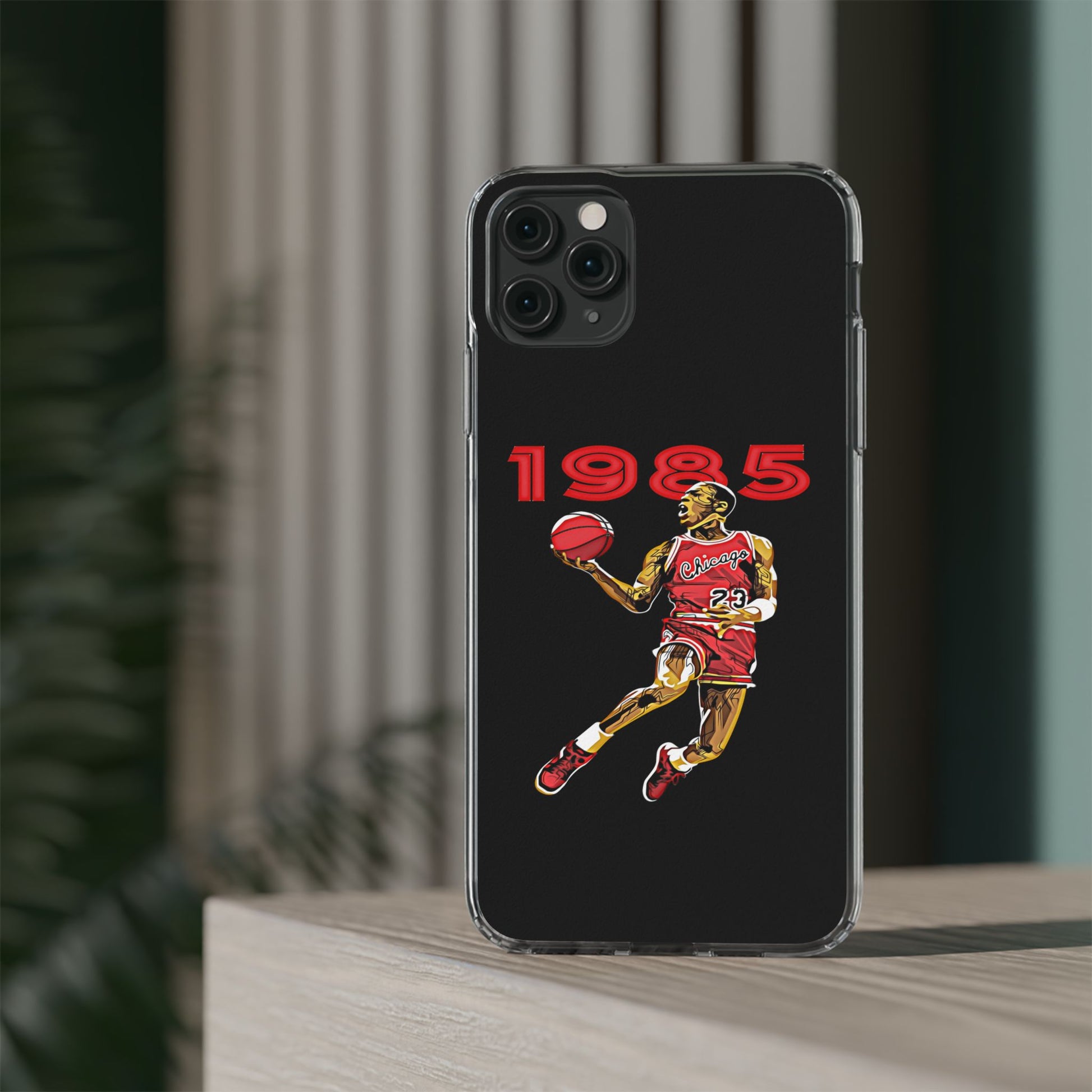 1985 Jordan Slam Dunk themed Basketball Inspired design Clear Phone Cases