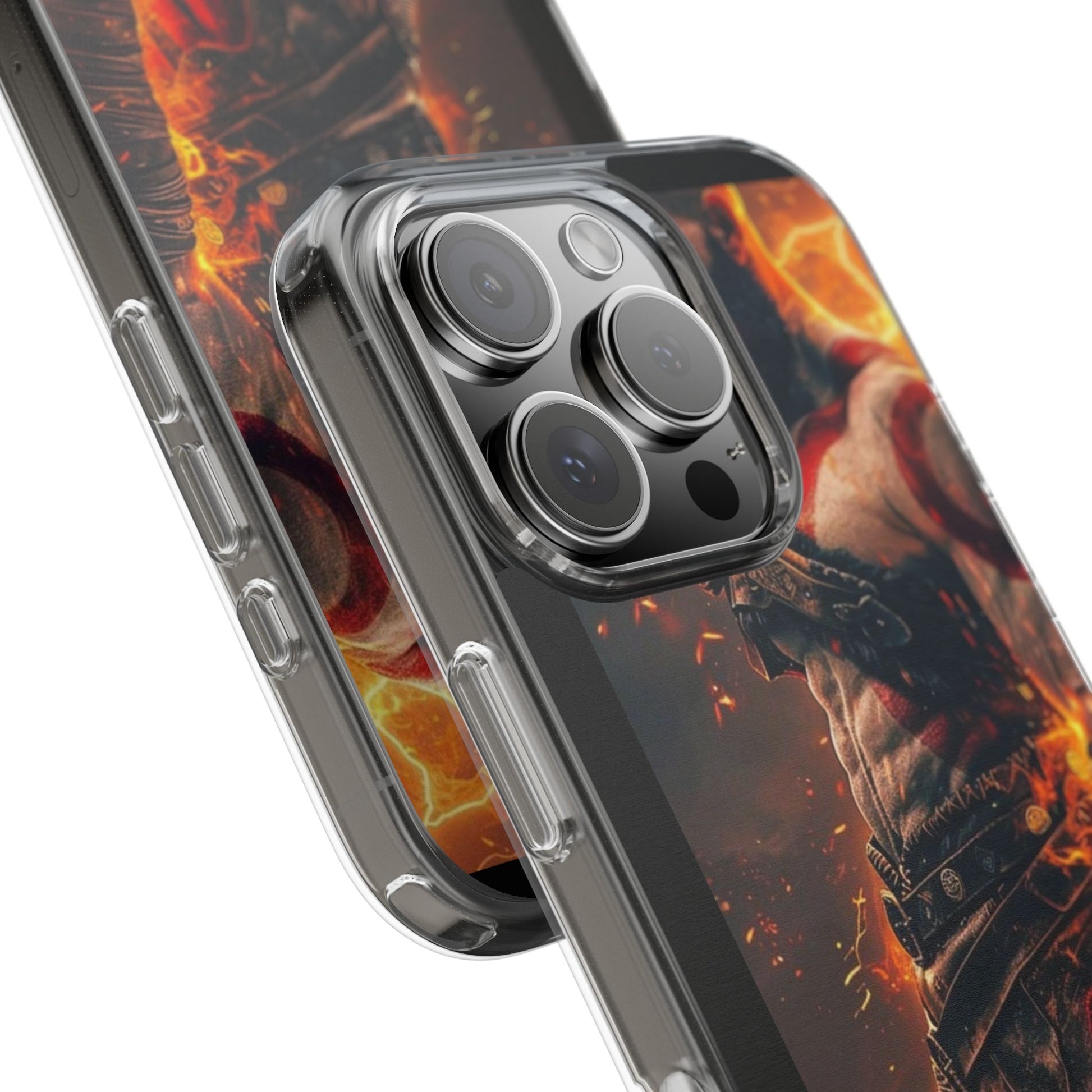 Kratos The God of War Inspired Design Clear Phone Cover